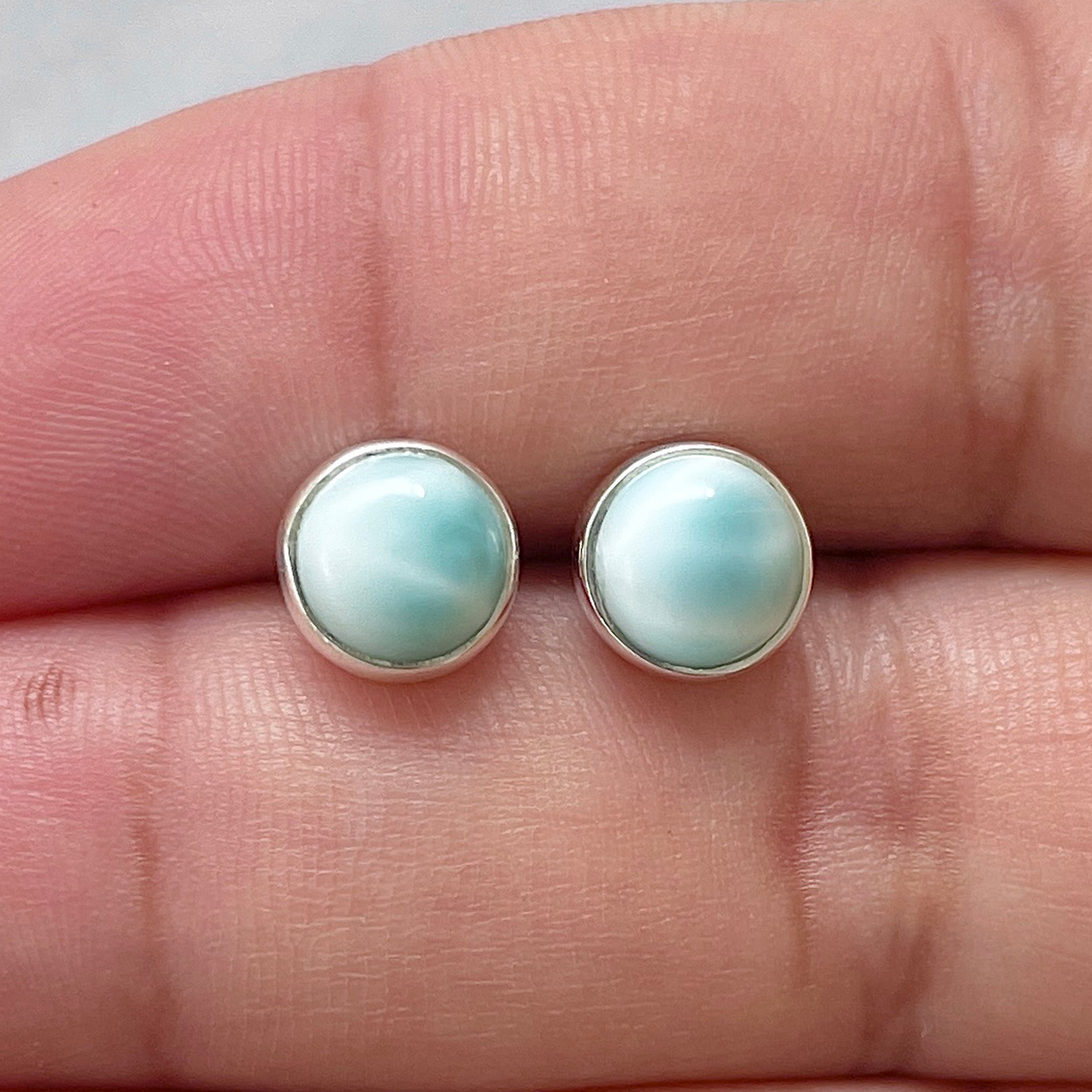 Larimar Stud Earring-(LAR-E-2847.)