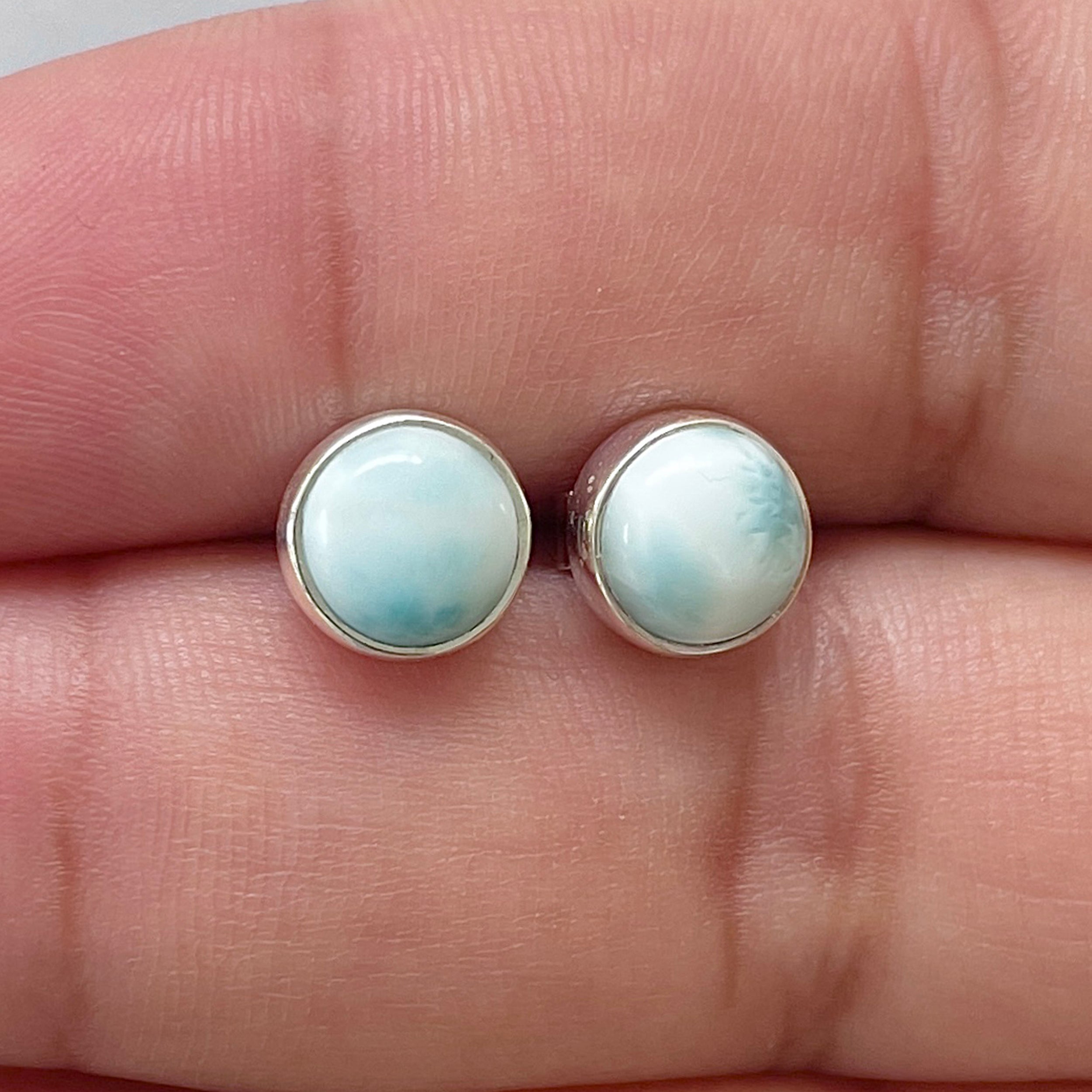 Larimar Stud Earring-(LAR-E-2848.)