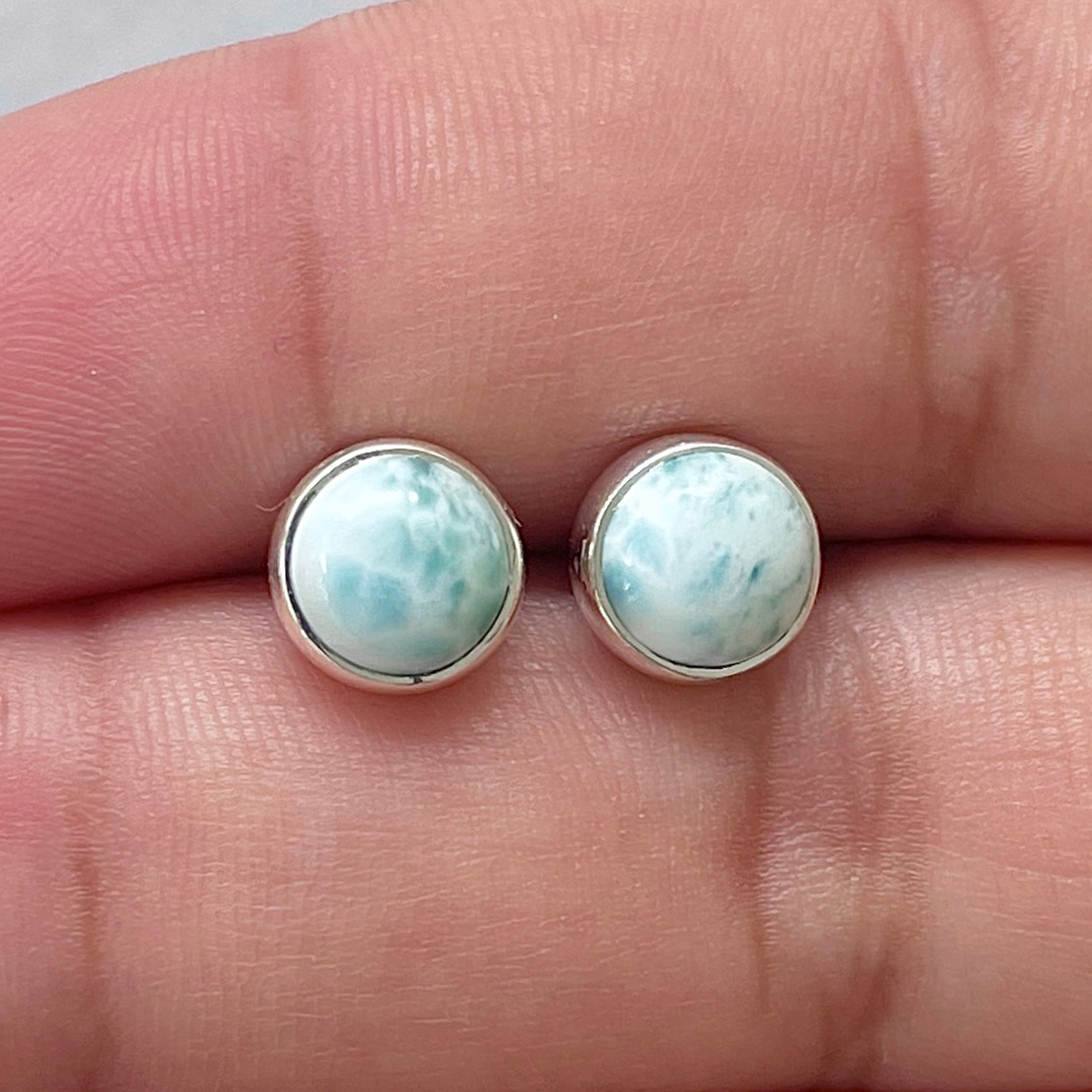 Larimar Stud Earring-(LAR-E-2849.)