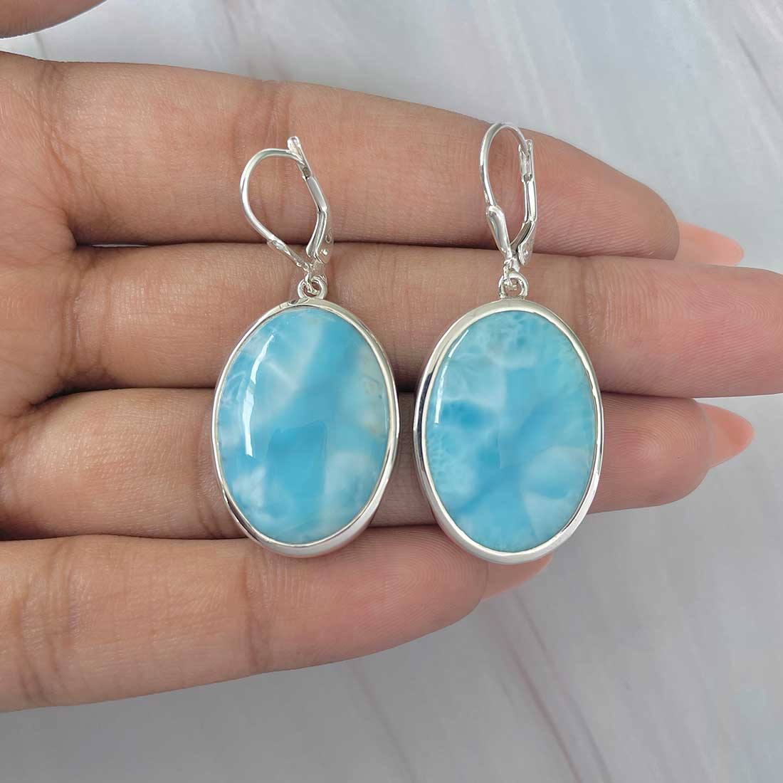 Larimar Earring-(LAR-E-285.)