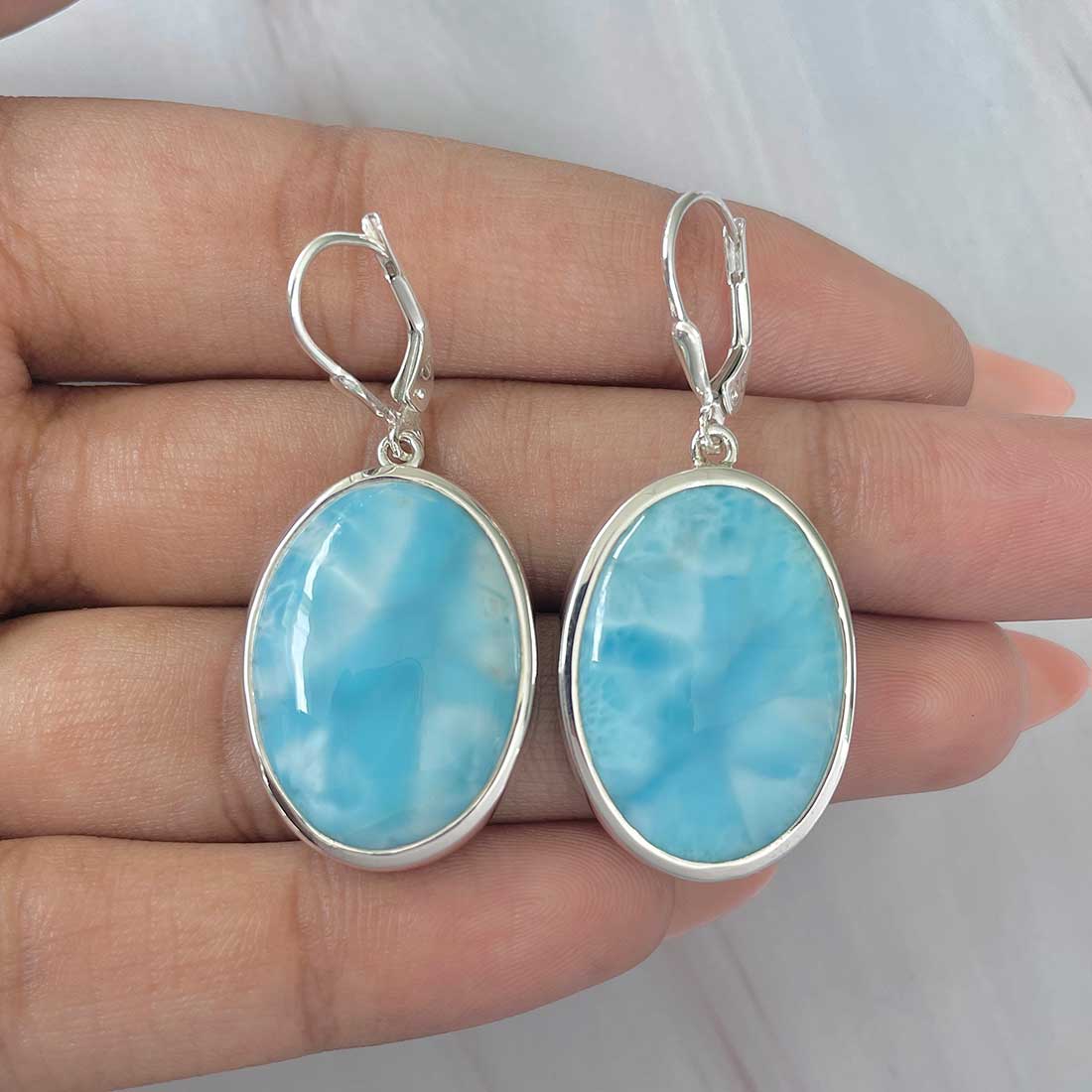 Larimar Earring-(LAR-E-285.)
