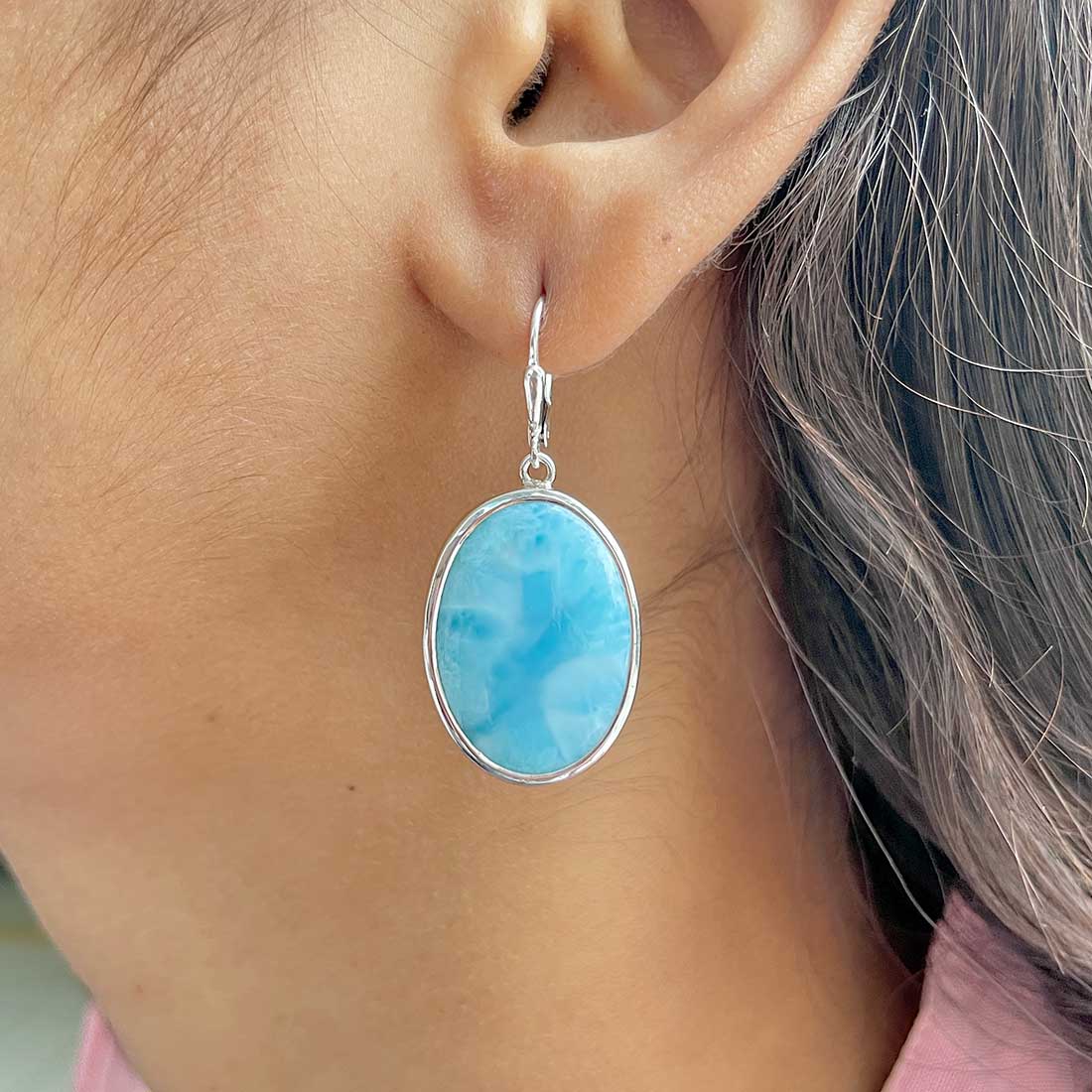 Larimar Earring-(LAR-E-285.)