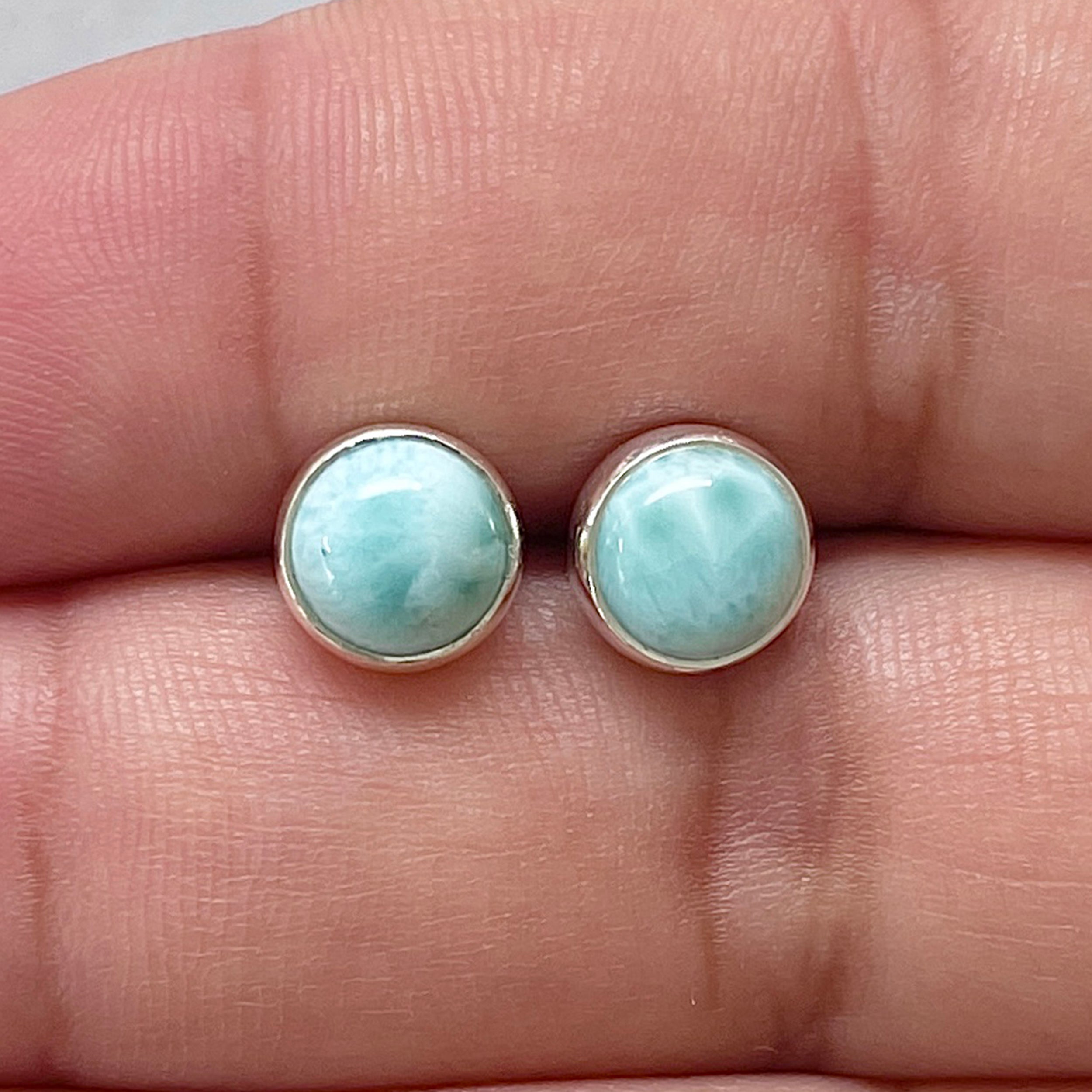 Larimar Stud Earring-(LAR-E-2850.)