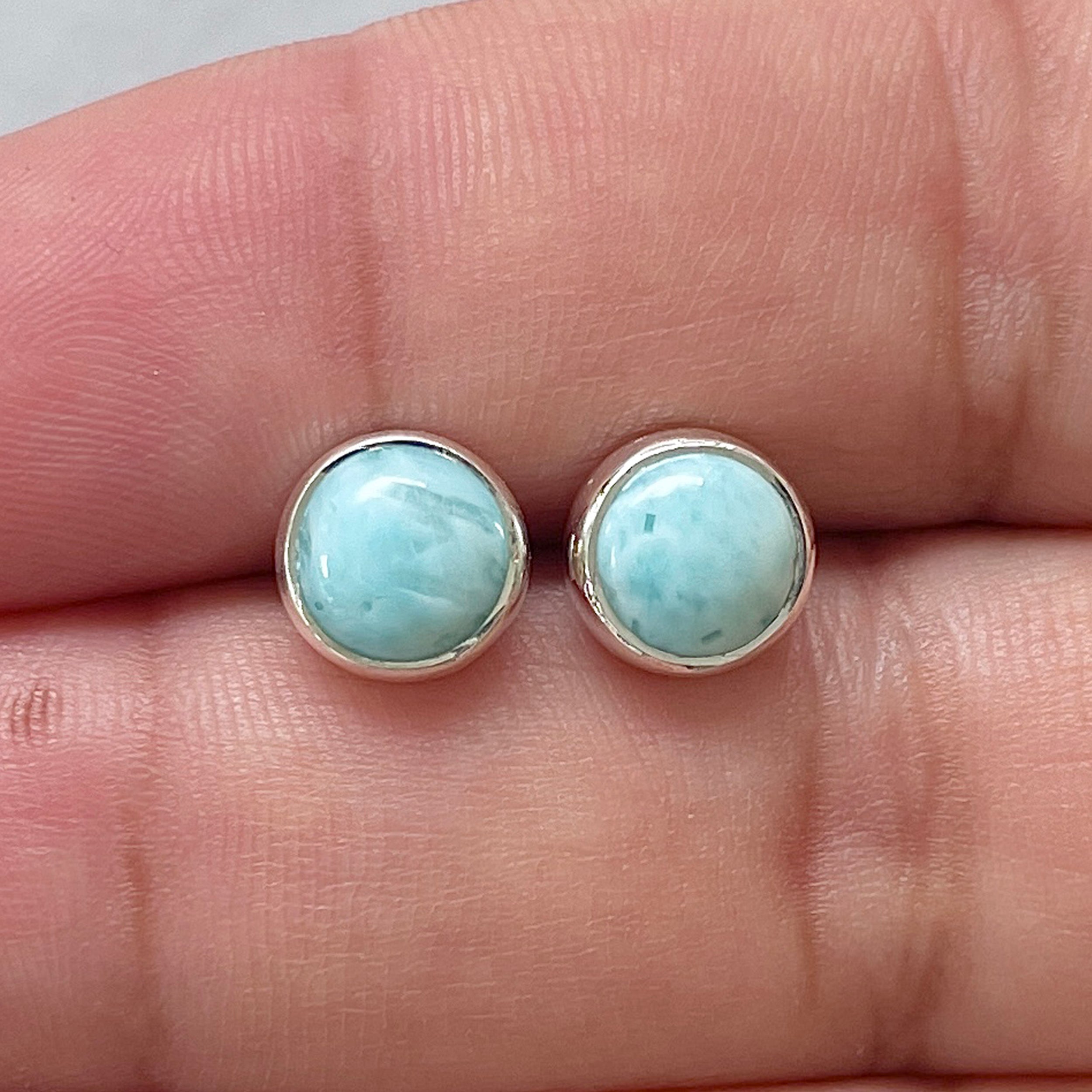 Larimar Stud Earring-(LAR-E-2851.)
