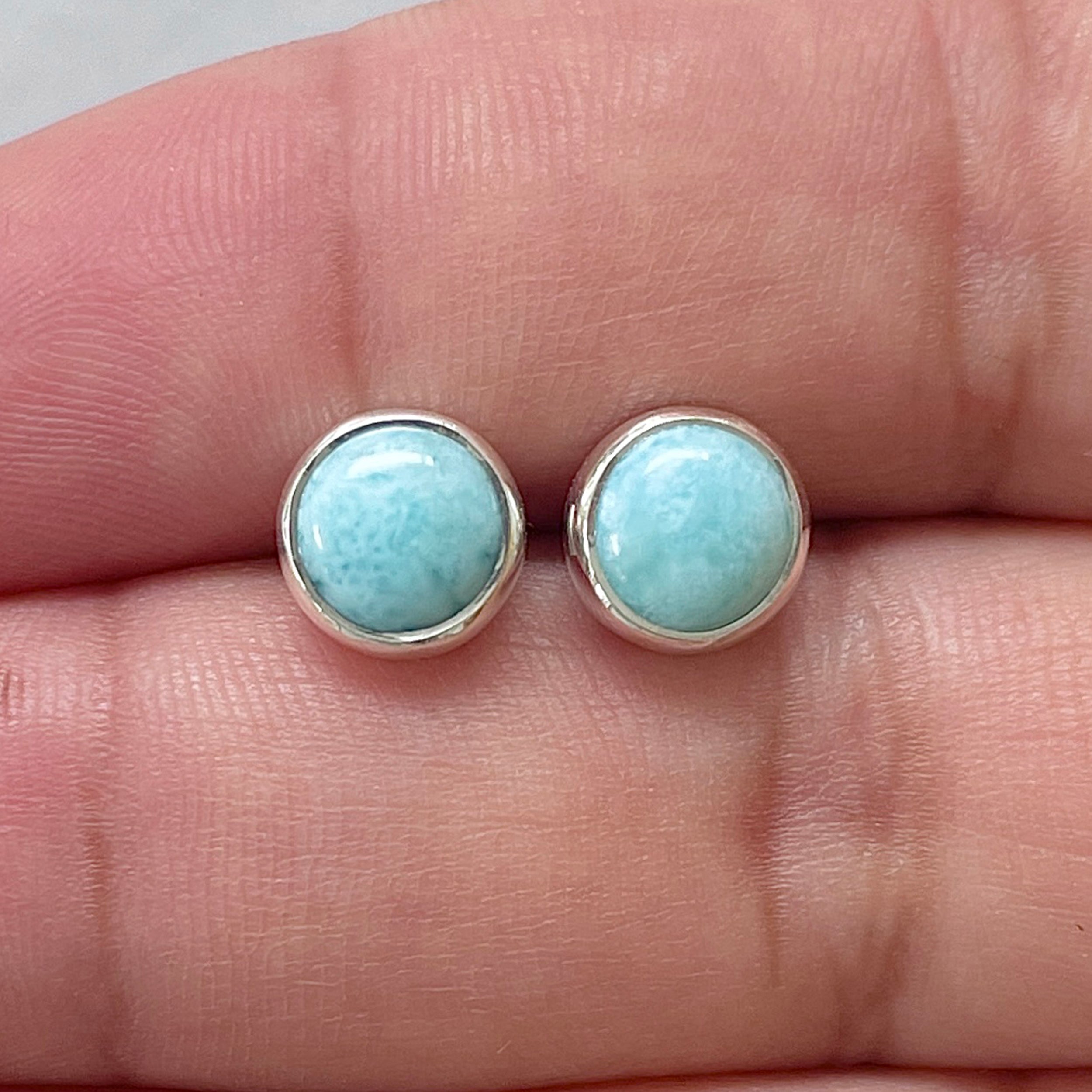 Larimar Stud Earring-(LAR-E-2852.)