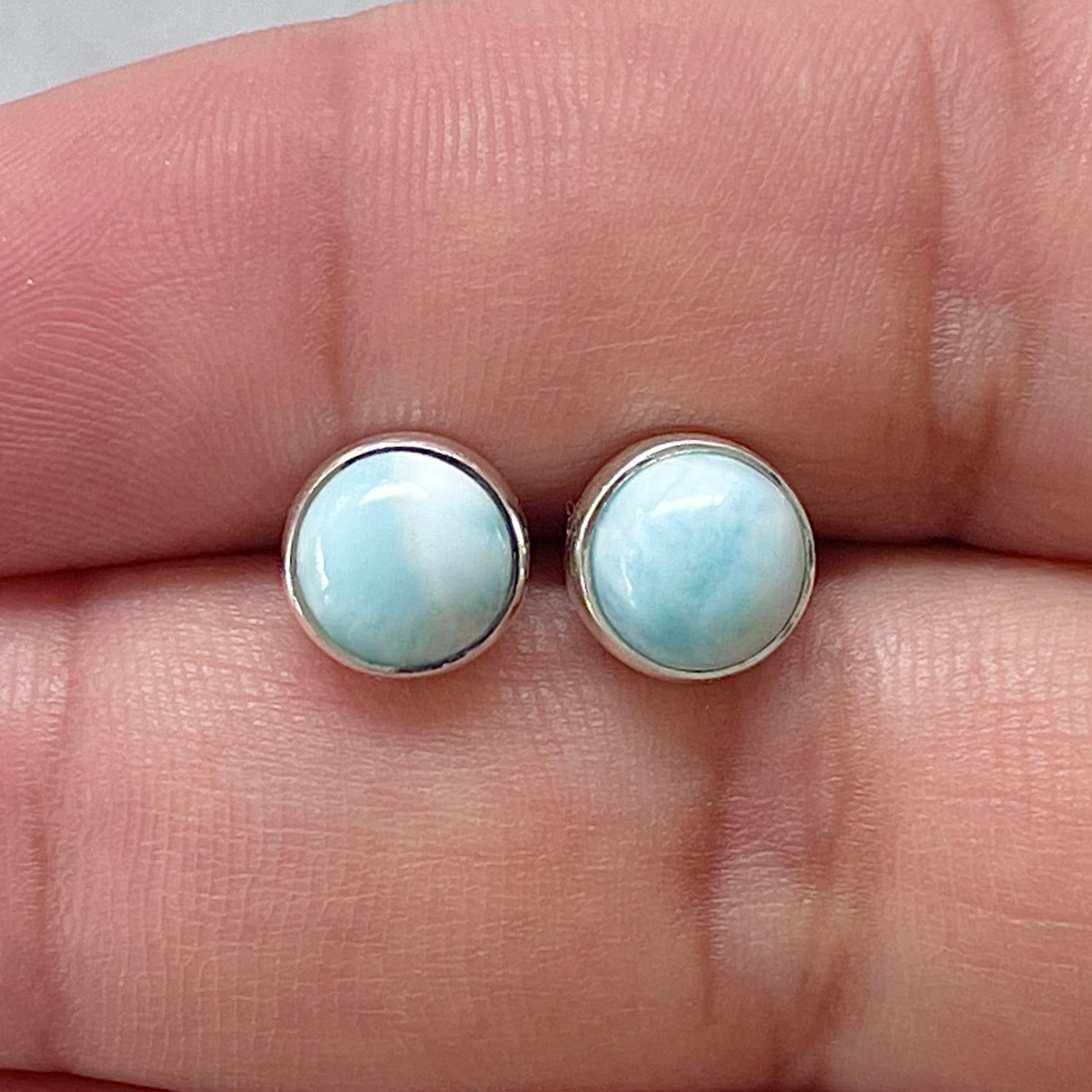 Larimar Stud Earring-(LAR-E-2854.)