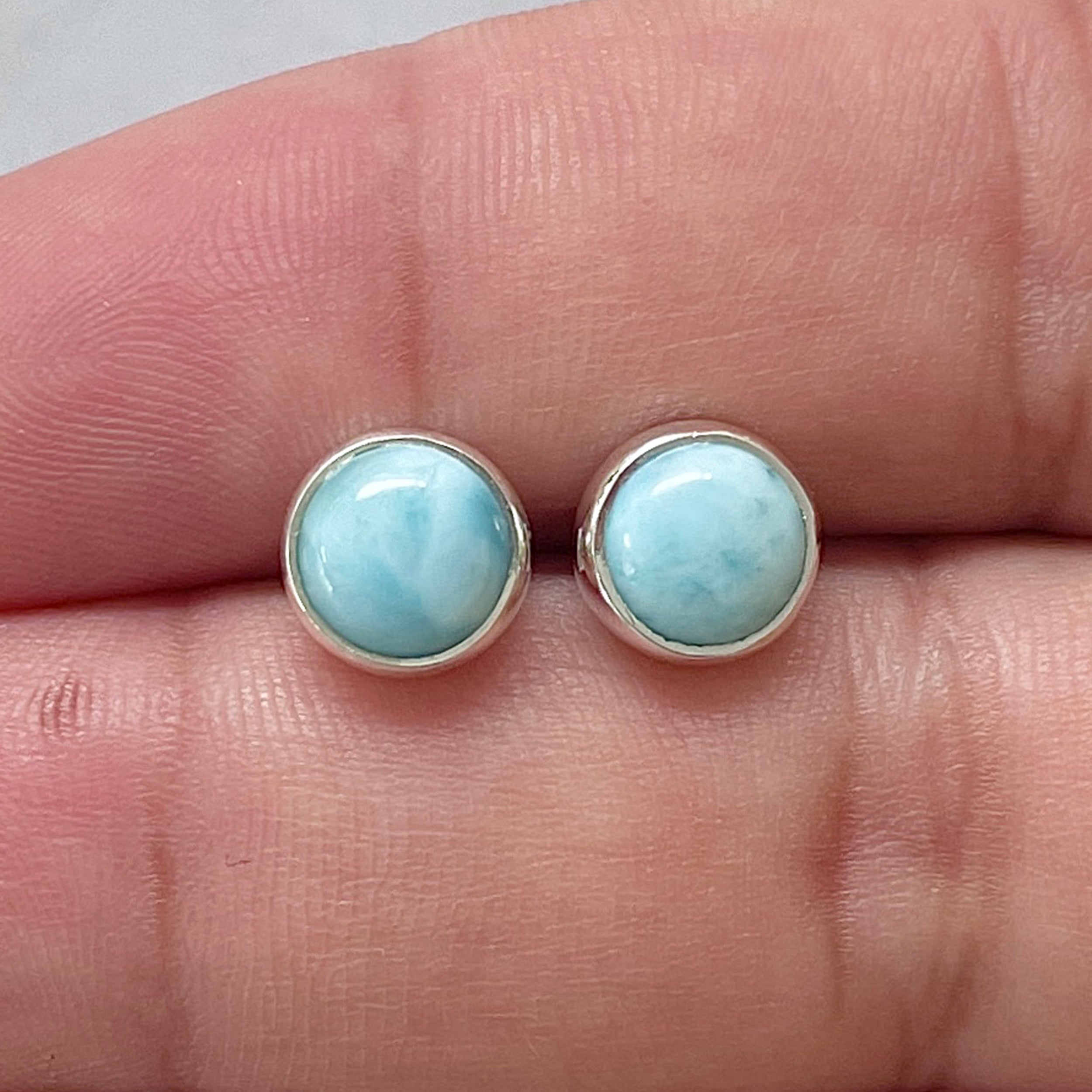 Larimar Stud Earring-(LAR-E-2855.)