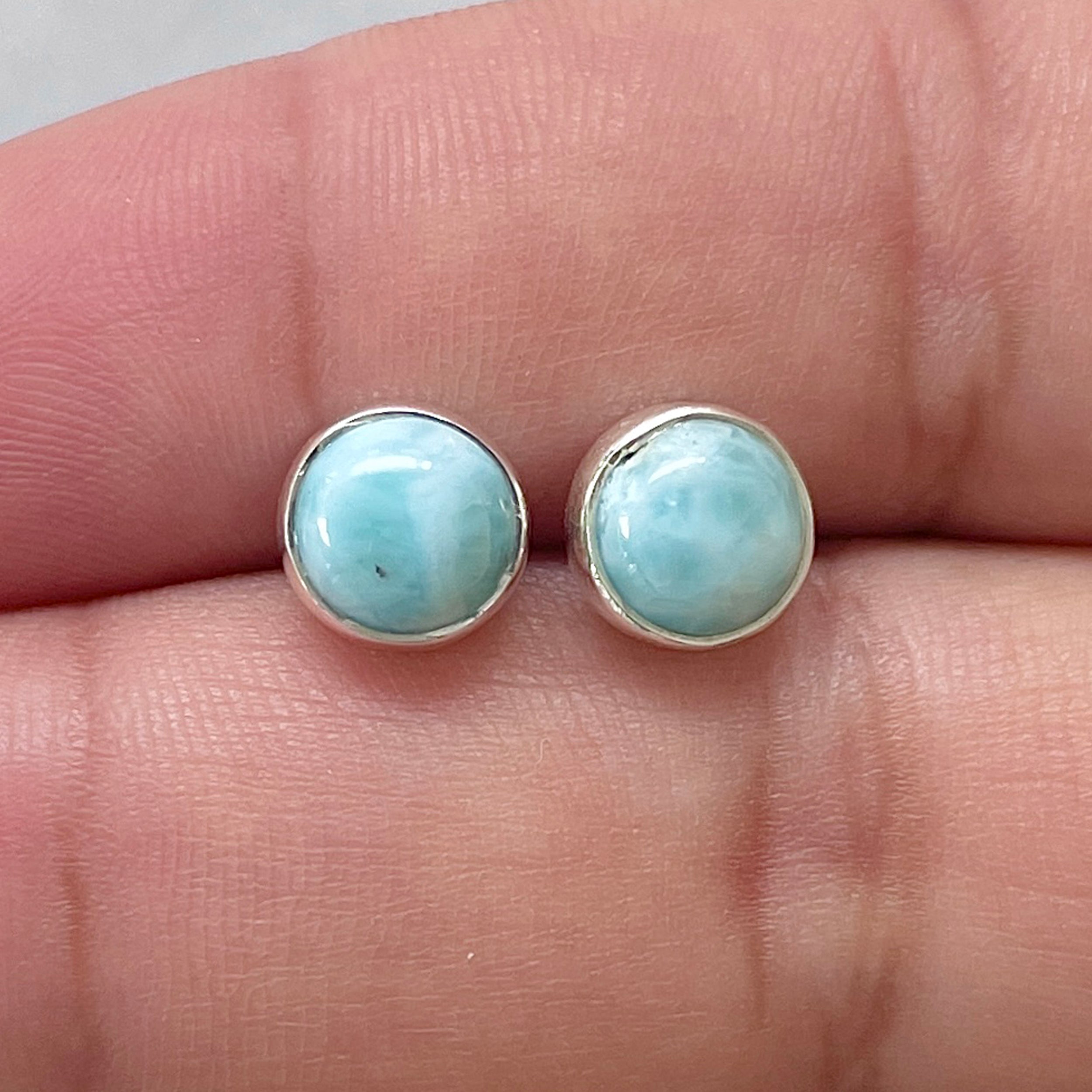 Larimar Stud Earring-(LAR-E-2856.)