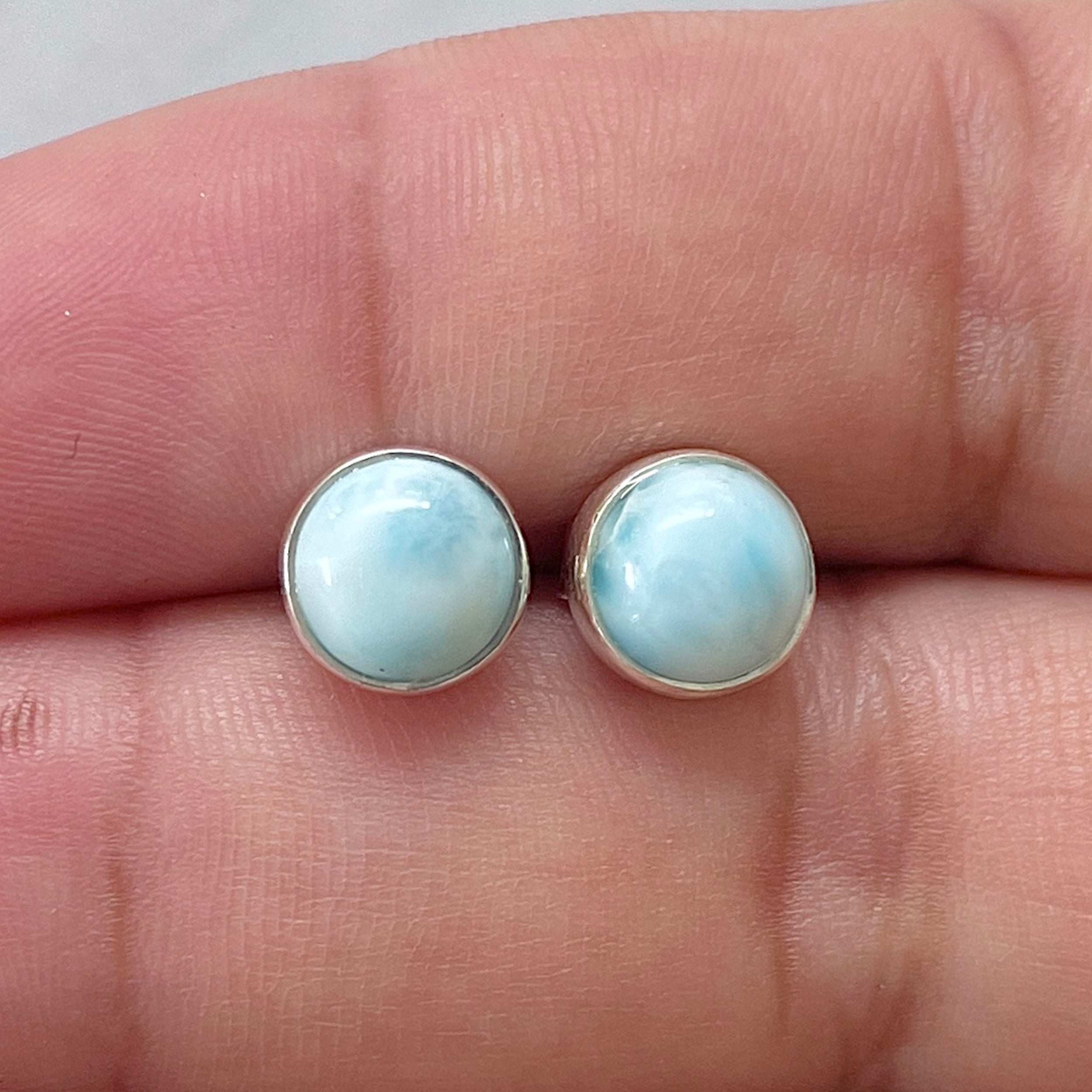 Larimar Stud Earring-(LAR-E-2857.)