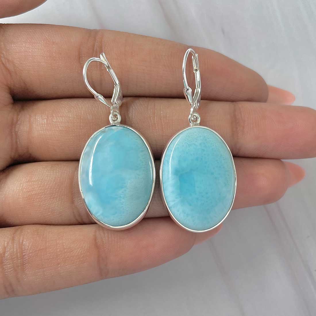 Larimar Earring-(LAR-E-286.)
