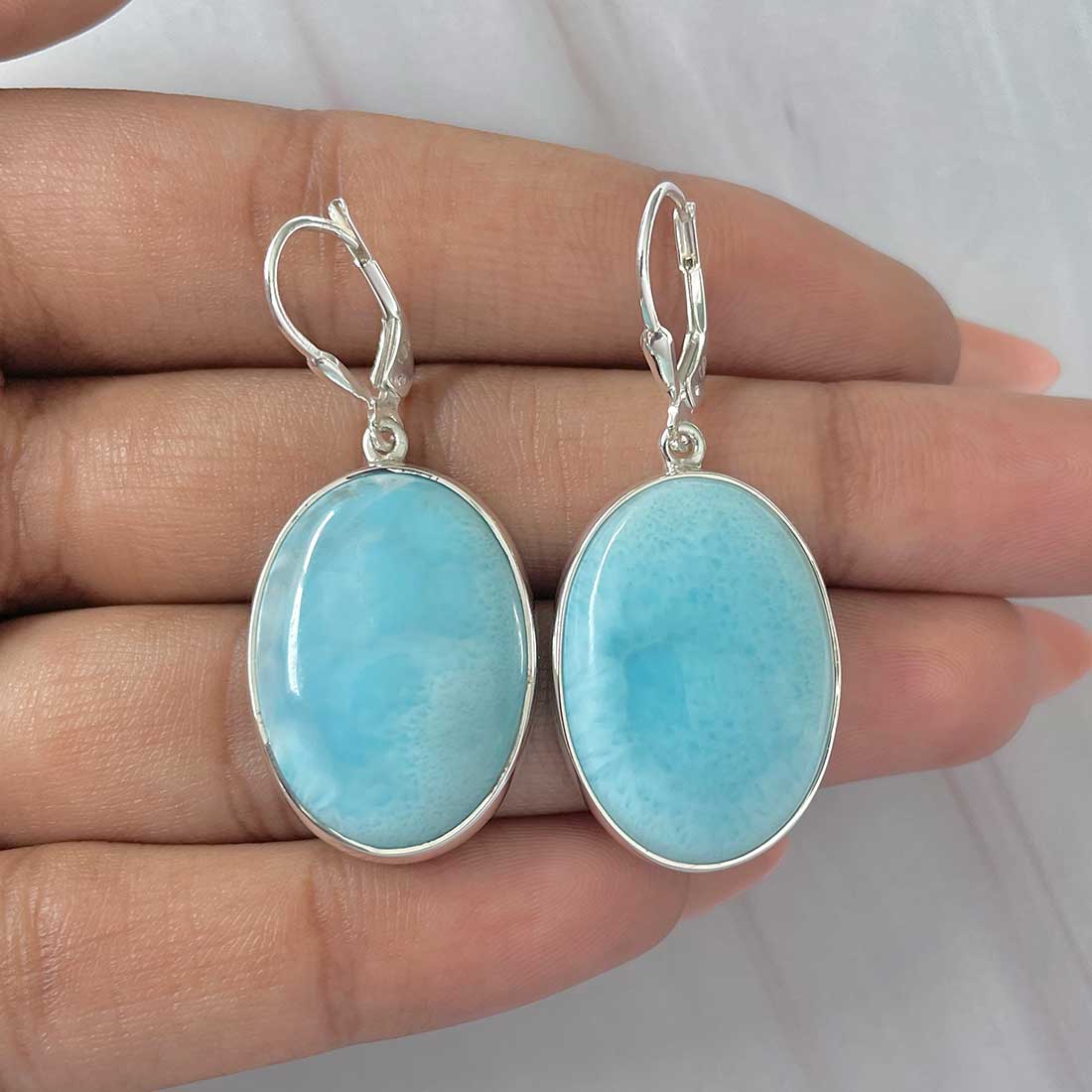 Larimar Earring-(LAR-E-286.)