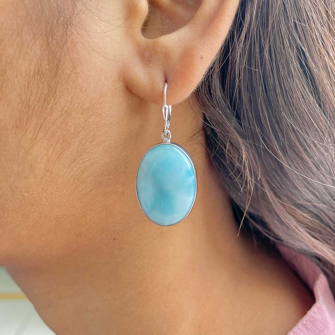 Larimar Earring-(LAR-E-286.)