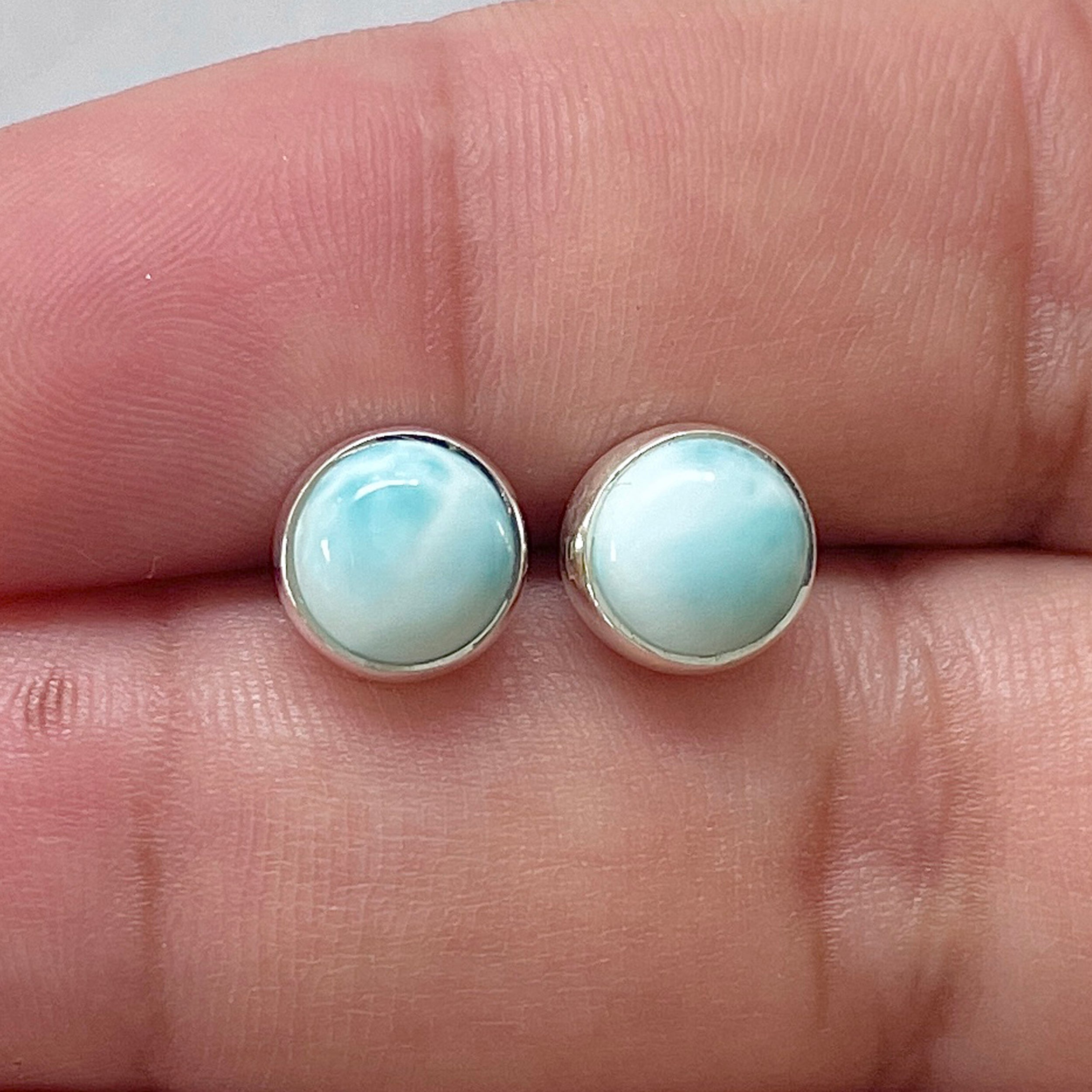 Larimar Stud Earring-(LAR-E-2860.)