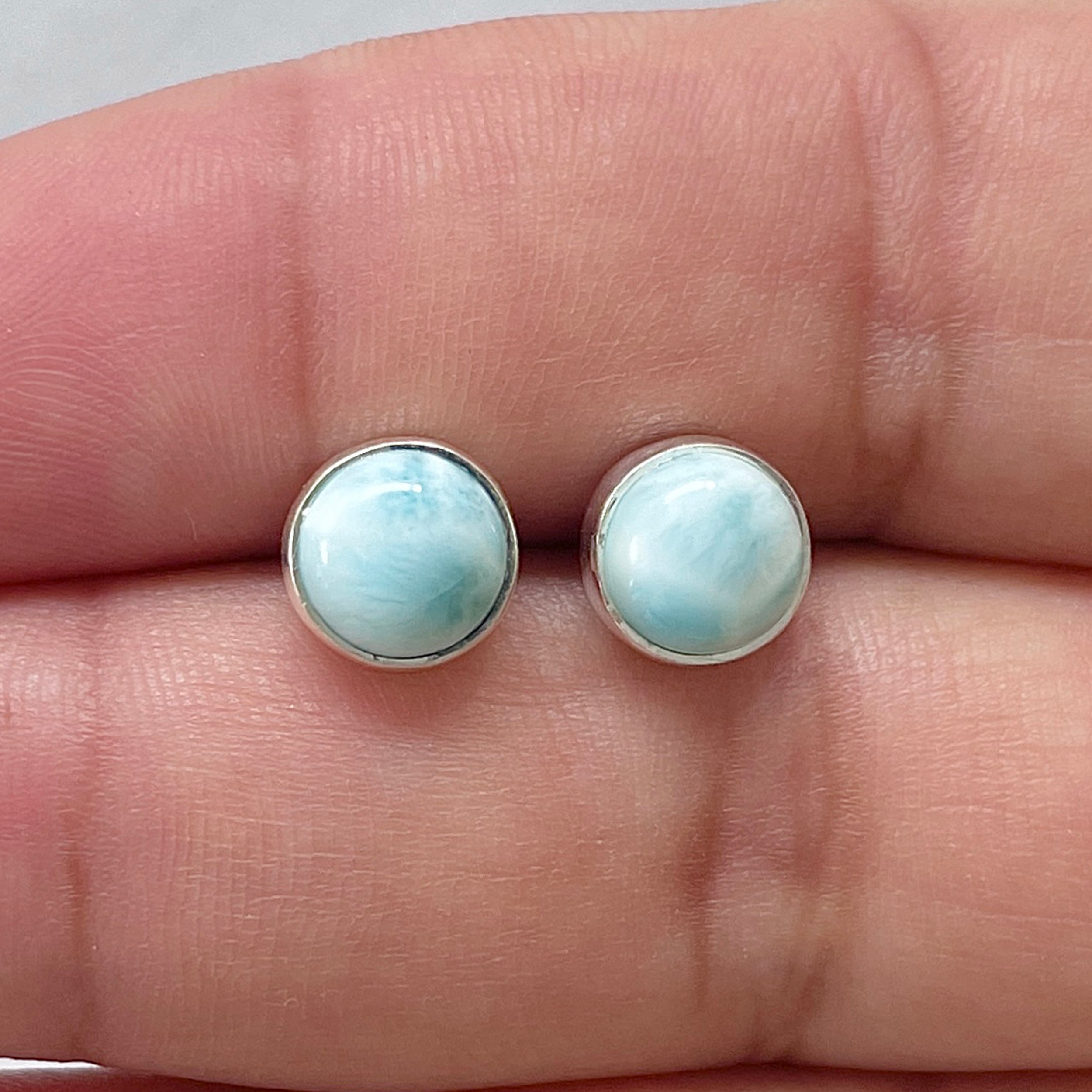 Larimar Stud Earring-(LAR-E-2861.)