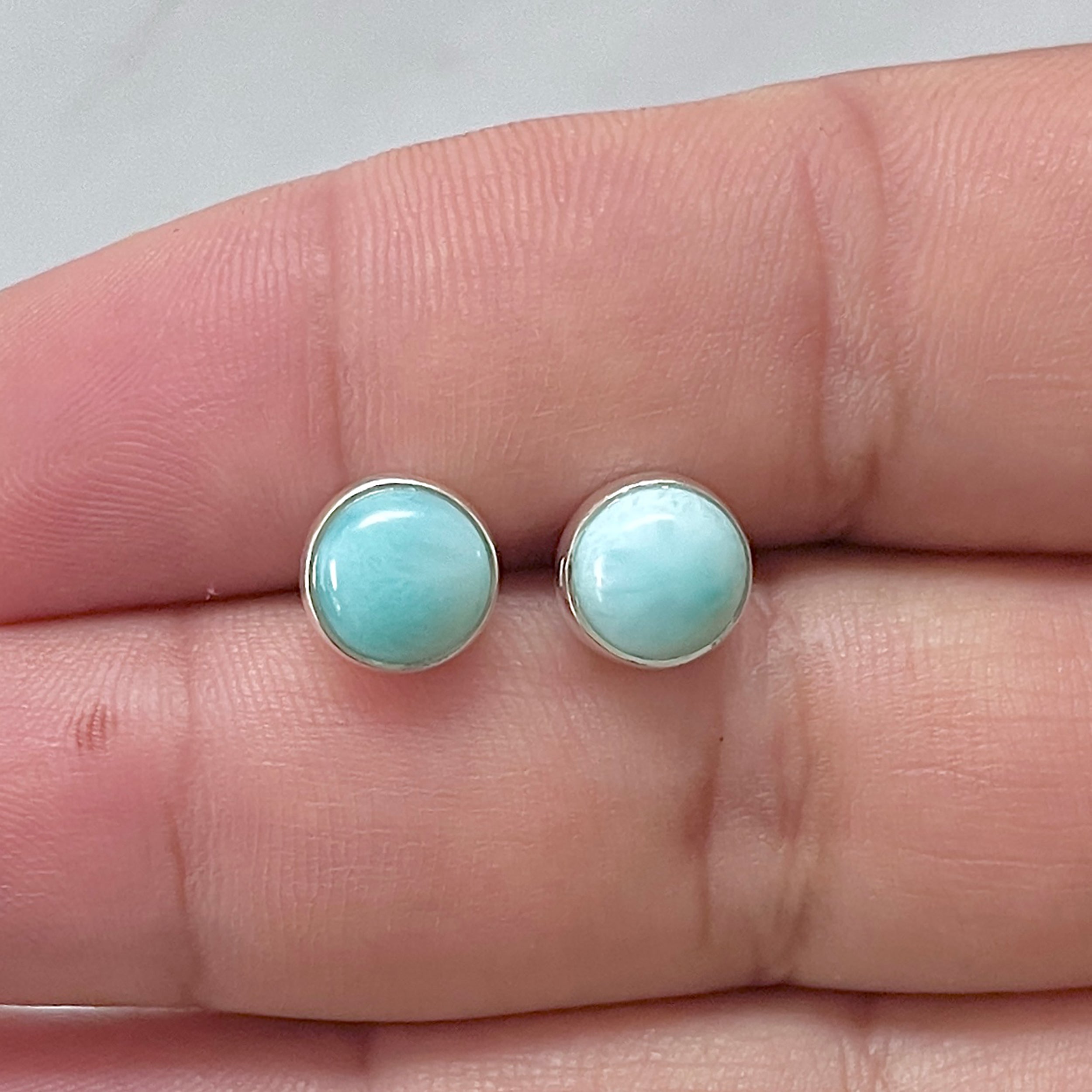 Larimar Stud Earring-(LAR-E-2863.)