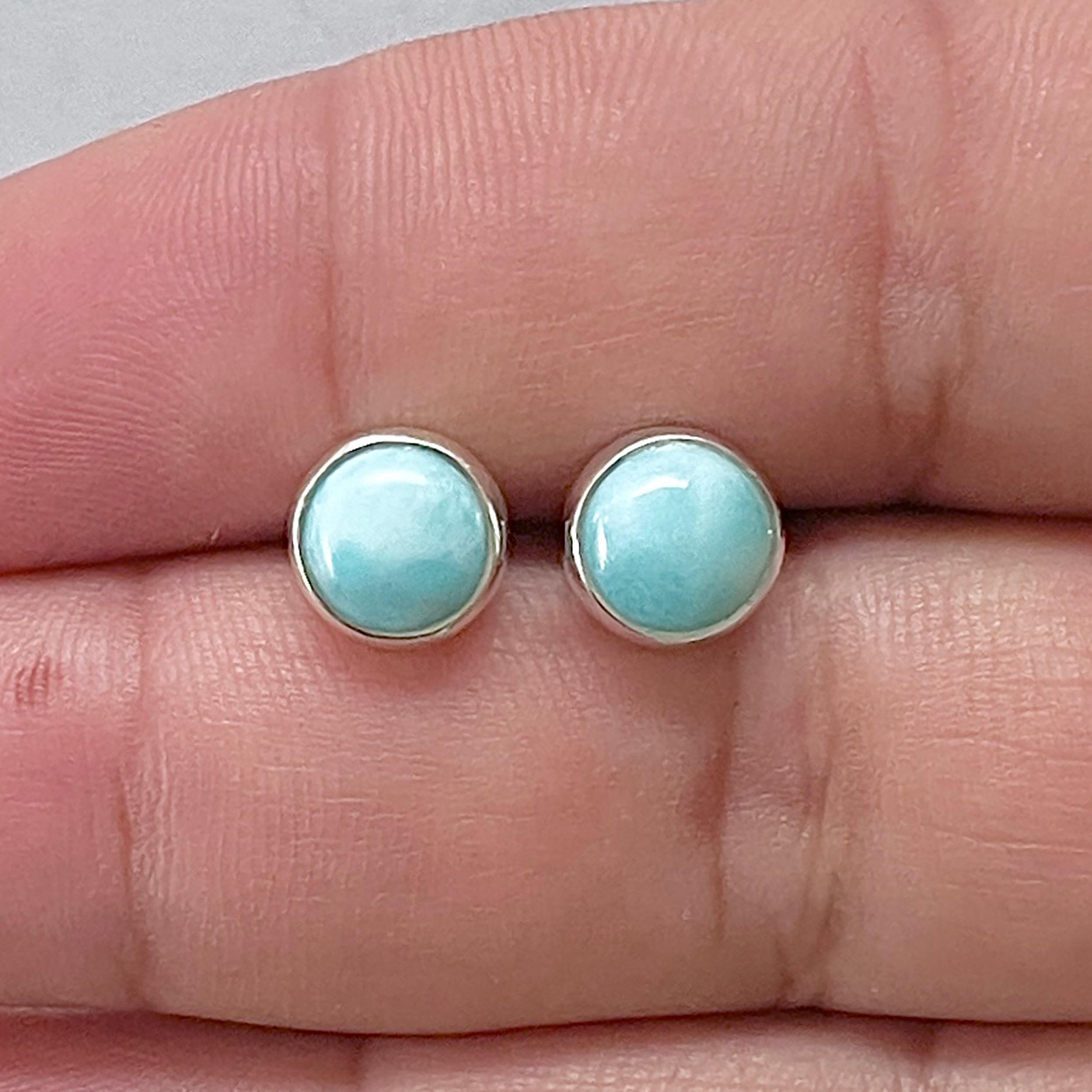 Larimar Stud Earring-(LAR-E-2864.)