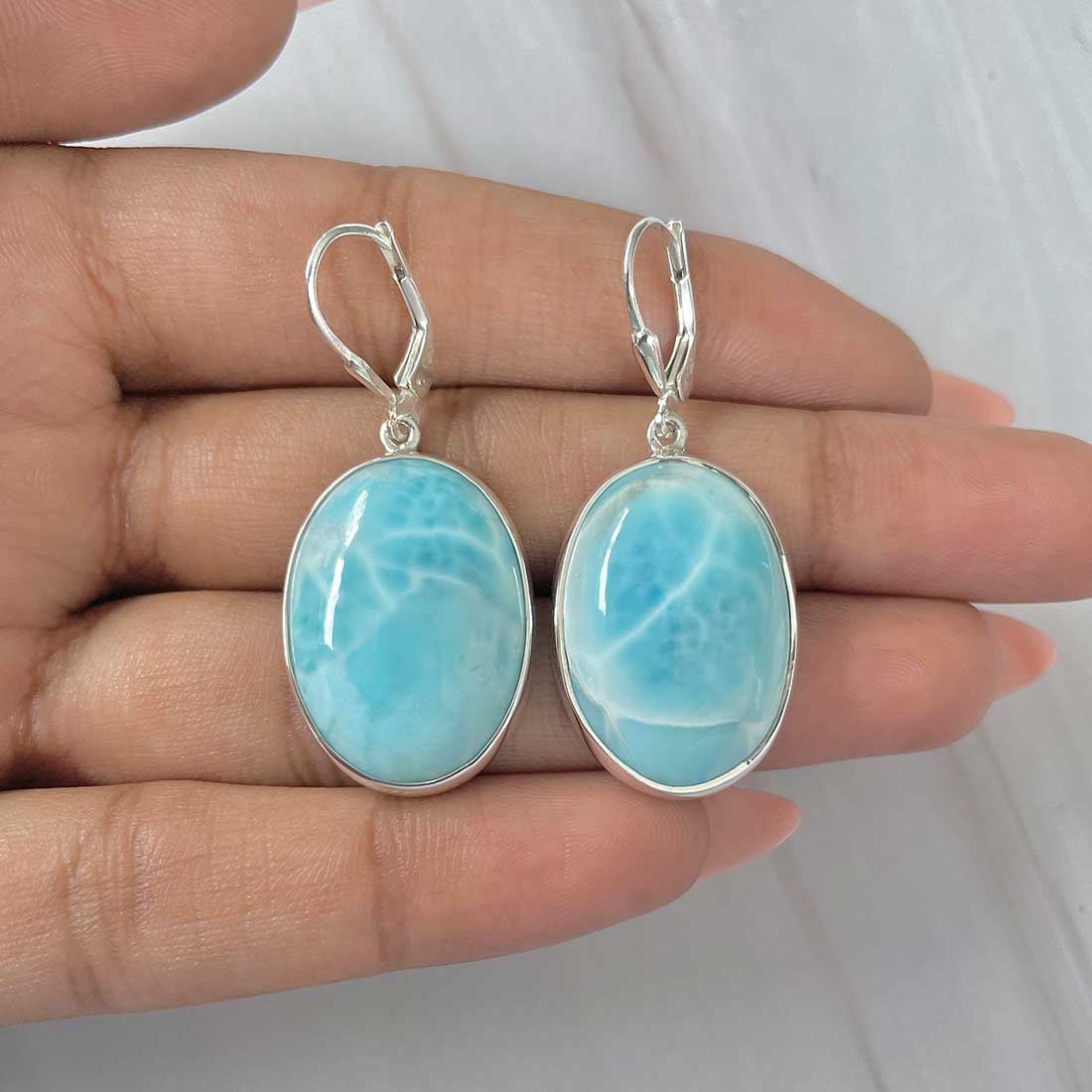Larimar Earring-(LAR-E-287.)