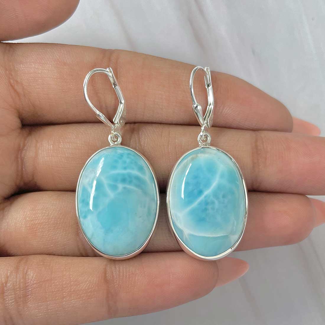Larimar Earring-(LAR-E-287.)