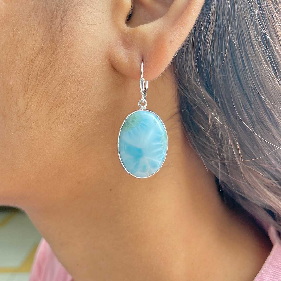 Larimar Earring-(LAR-E-287.)