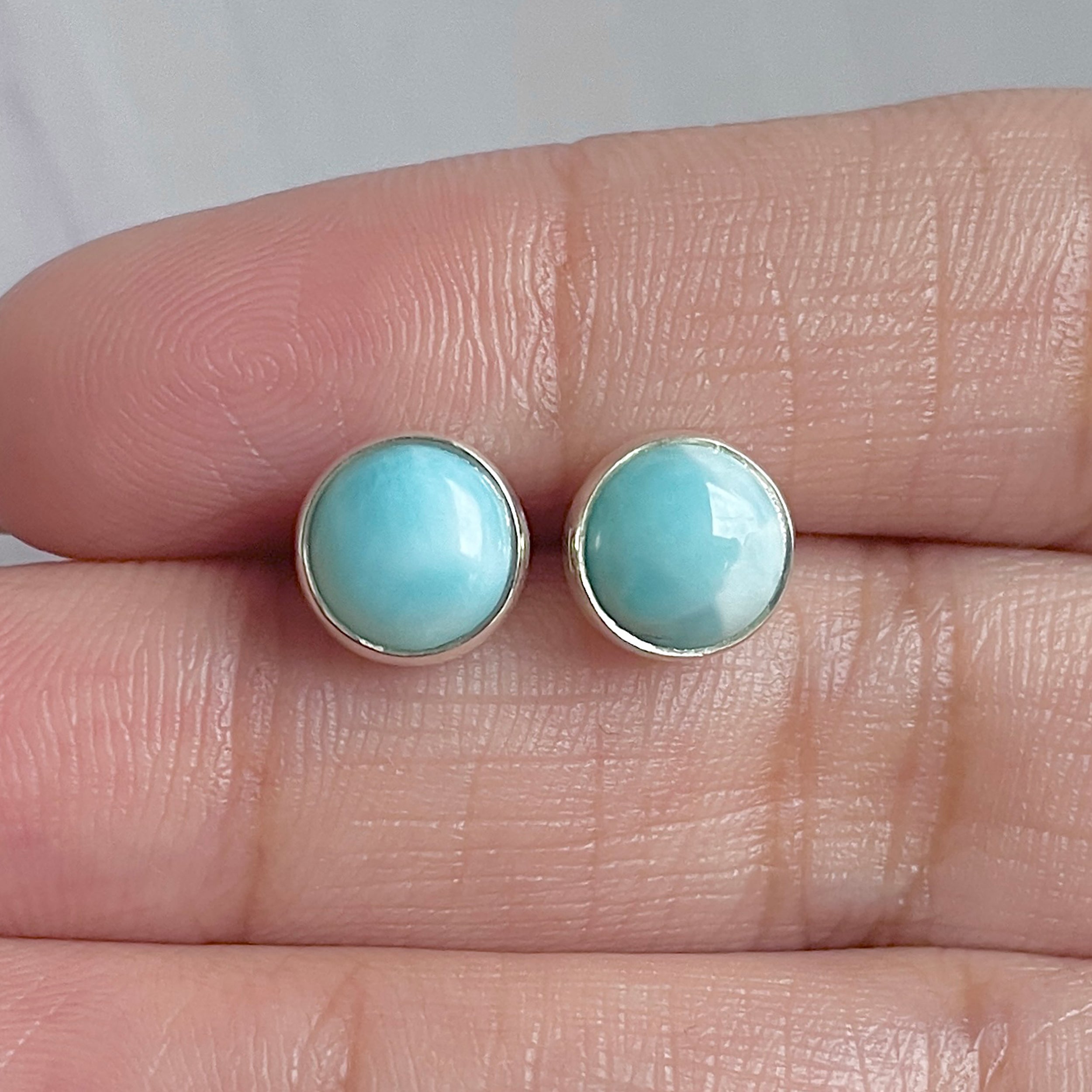 Larimar Stud Earring-(LAR-E-2871.)