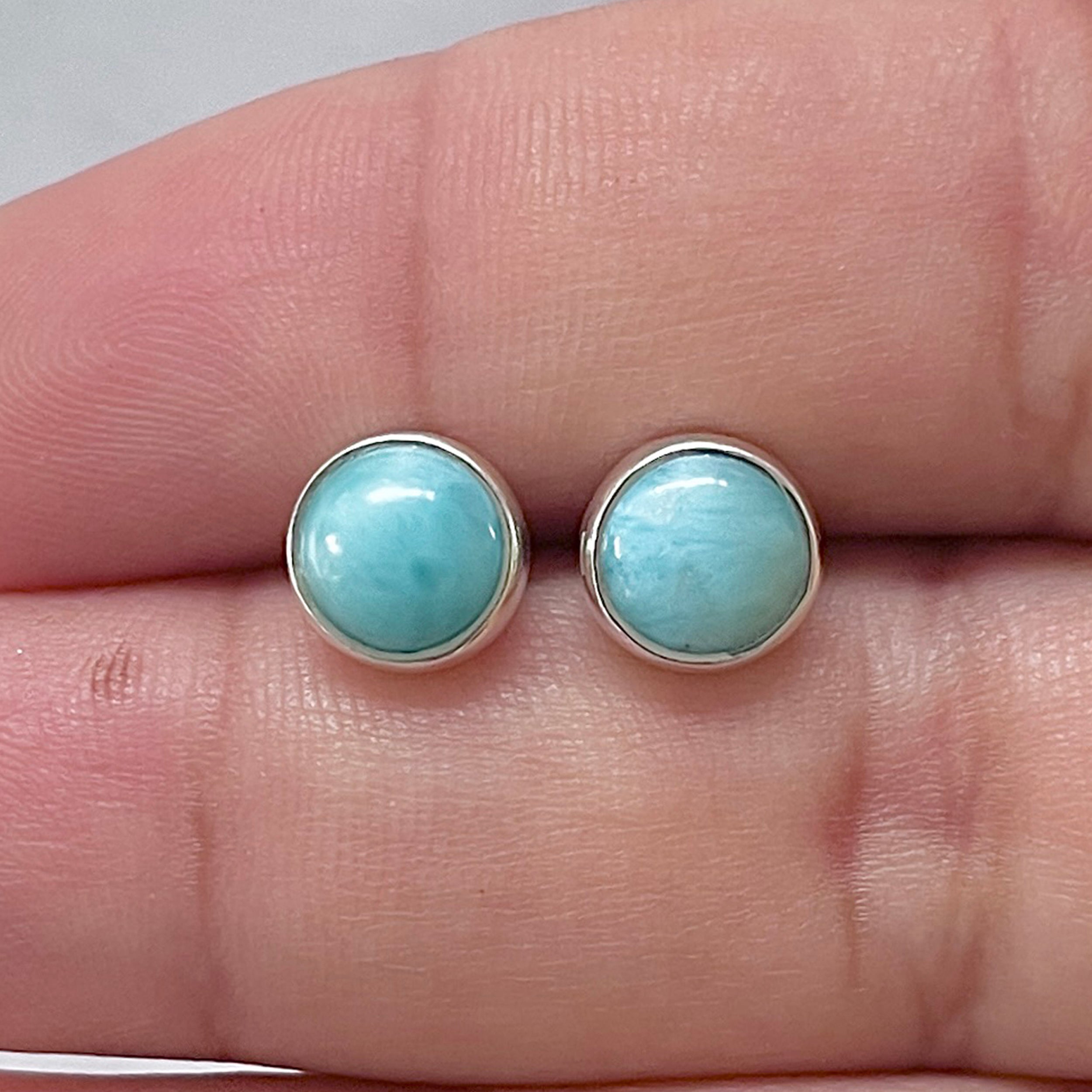 Larimar Stud Earring-(LAR-E-2873.)