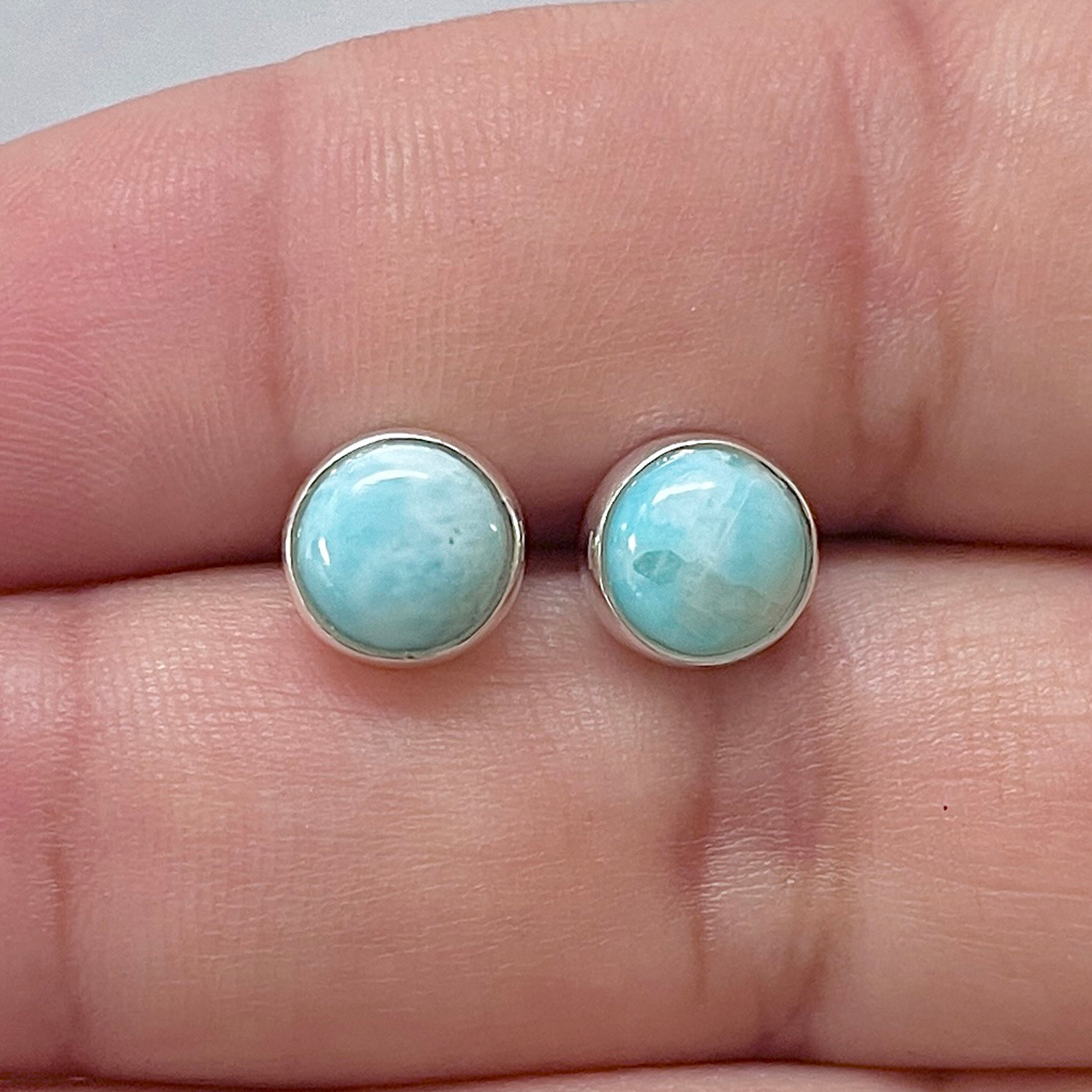 Larimar Stud Earring-(LAR-E-2876.)