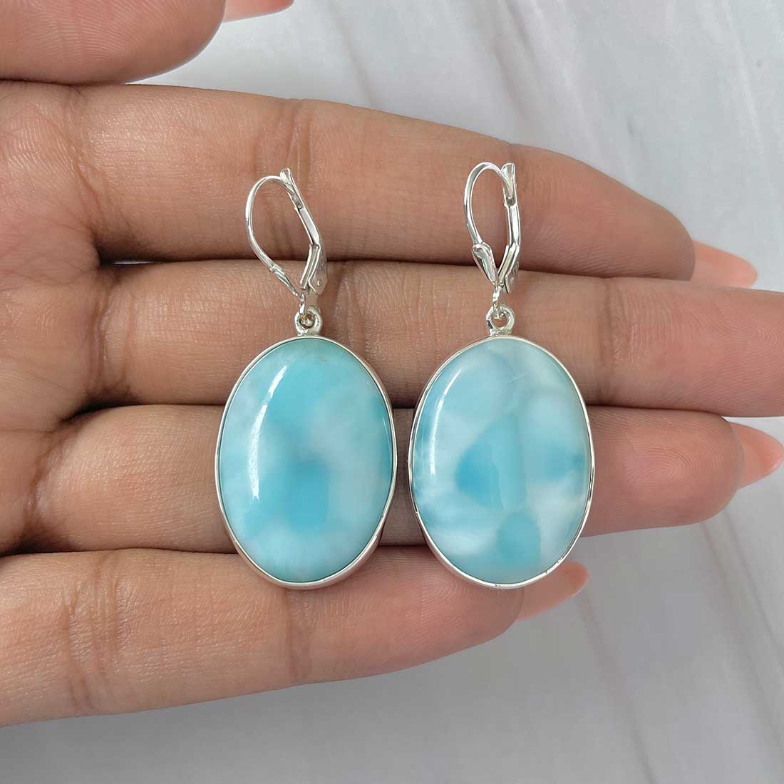 Larimar Earring-(LAR-E-288.)