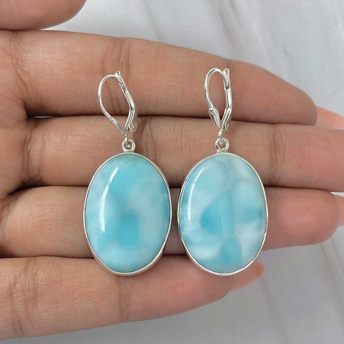 Larimar Earring-(LAR-E-288.)