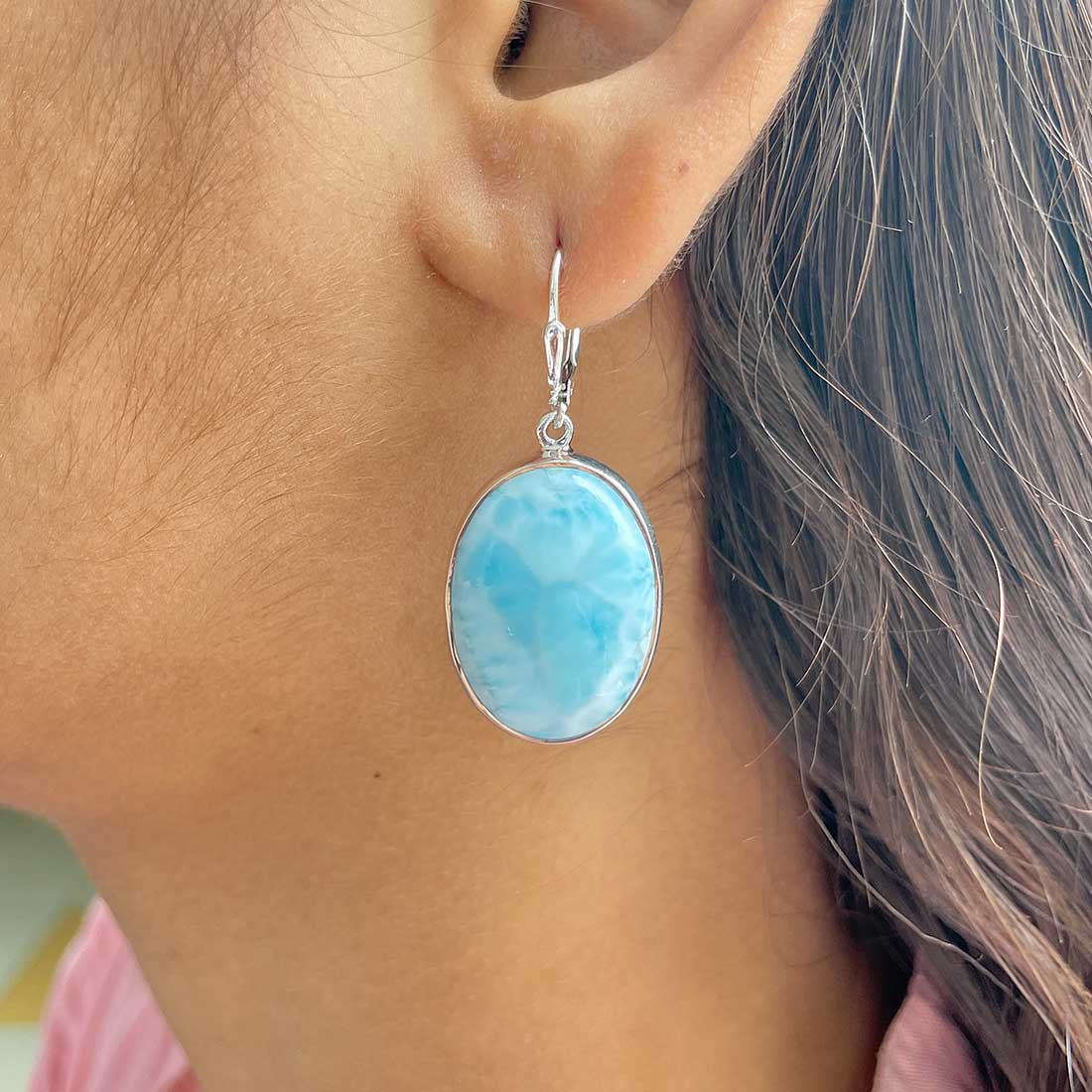Larimar Earring-(LAR-E-288.)