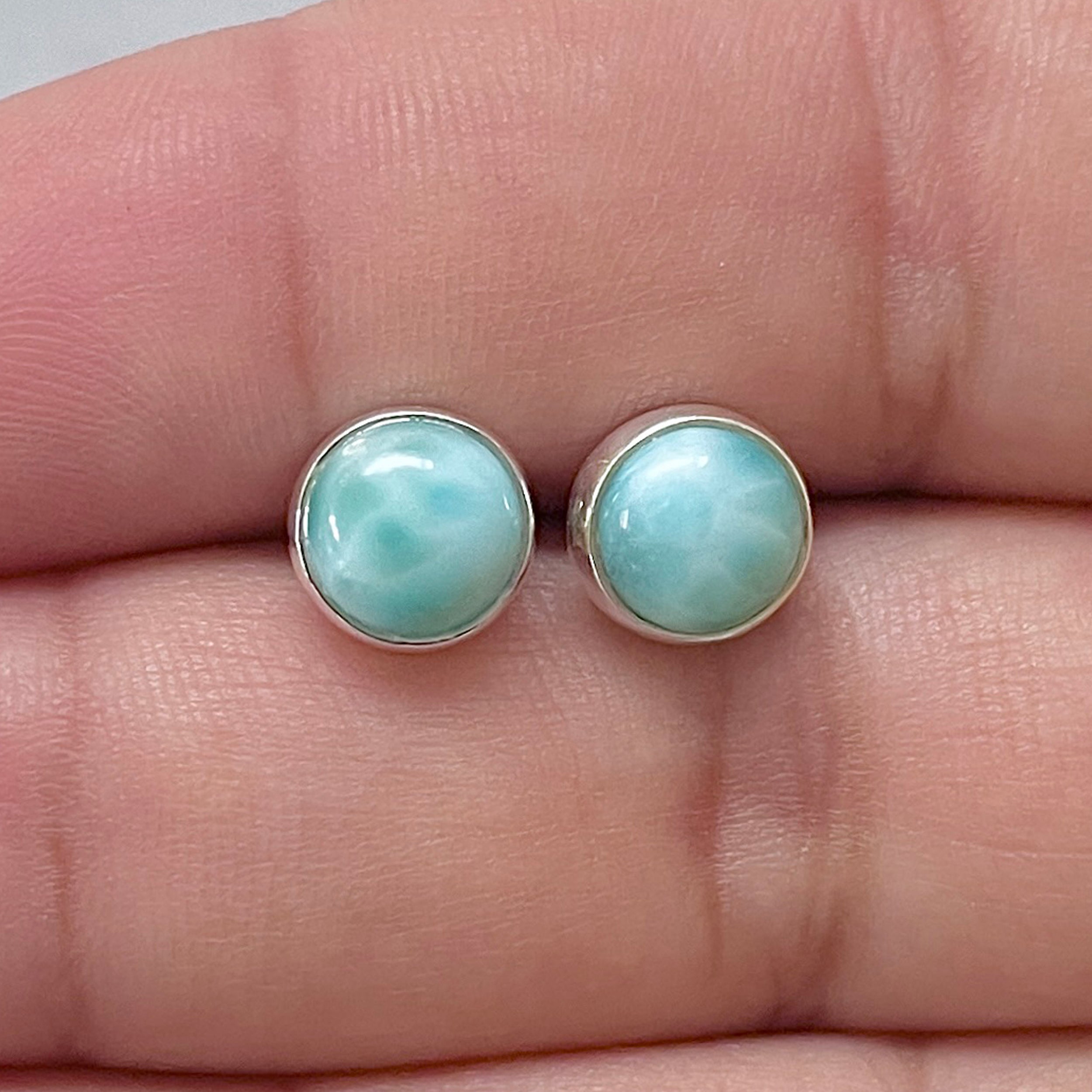 Larimar Stud Earring-(LAR-E-2880.)