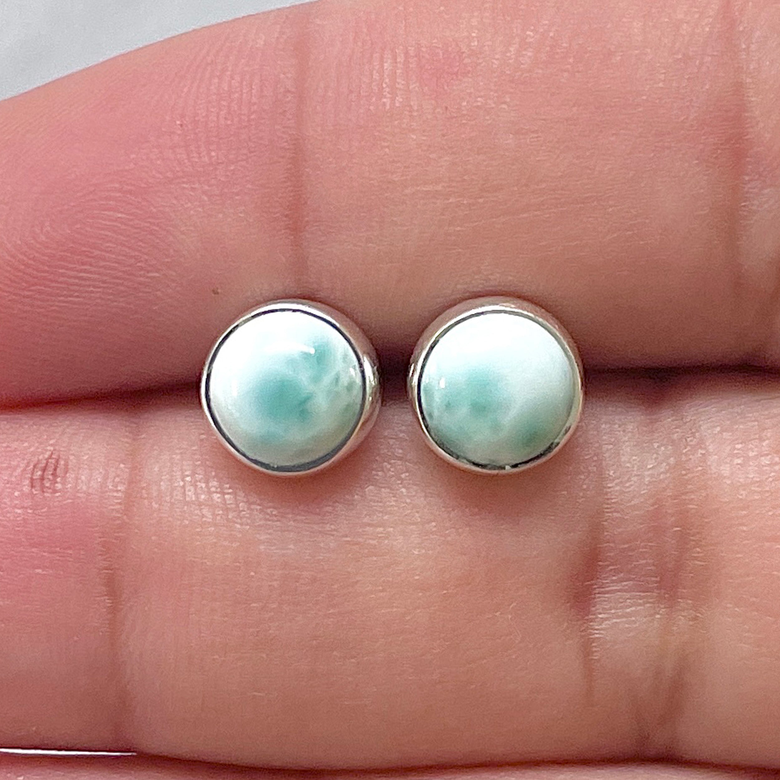 Larimar Stud Earring-(LAR-E-2882.)