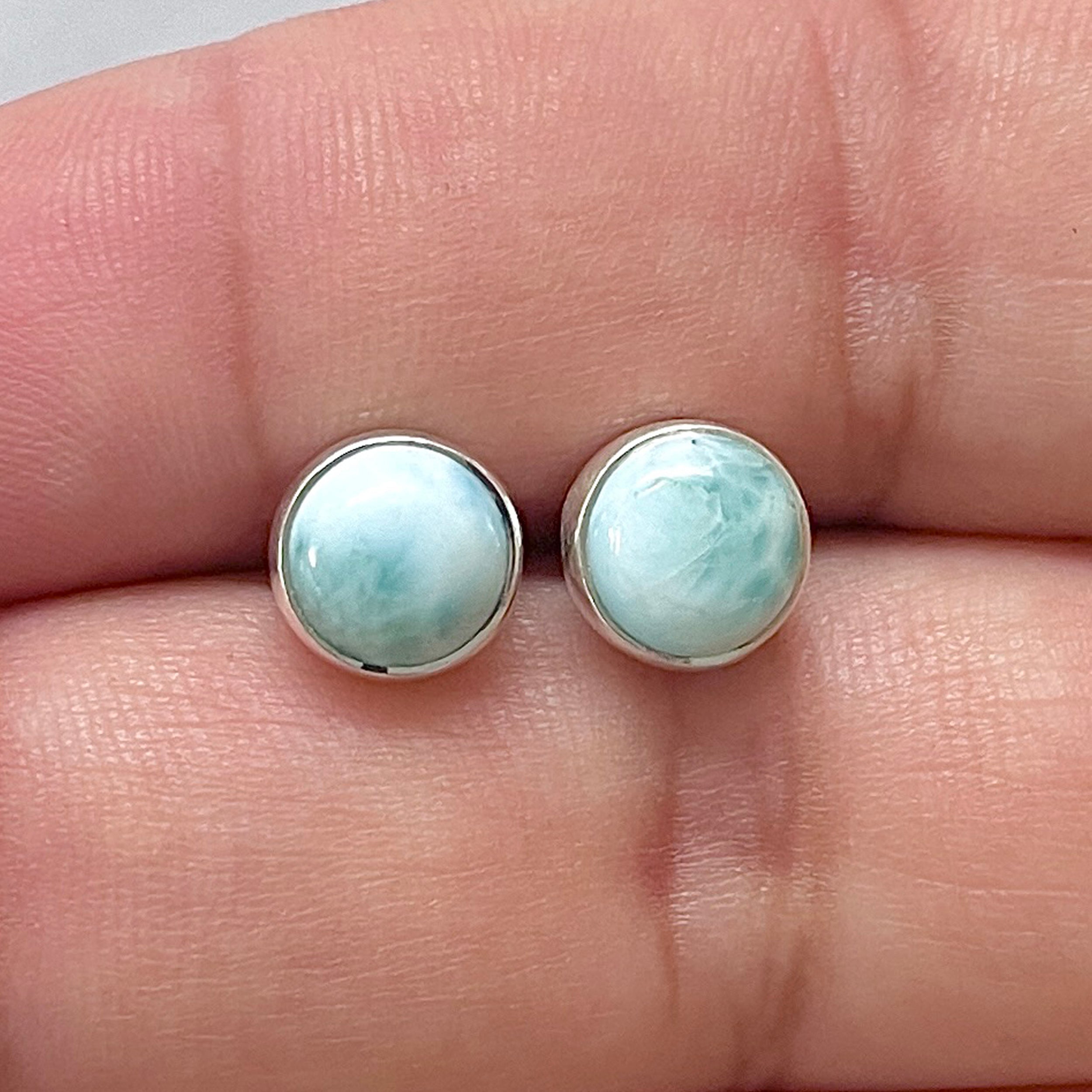 Larimar Stud Earring-(LAR-E-2883.)