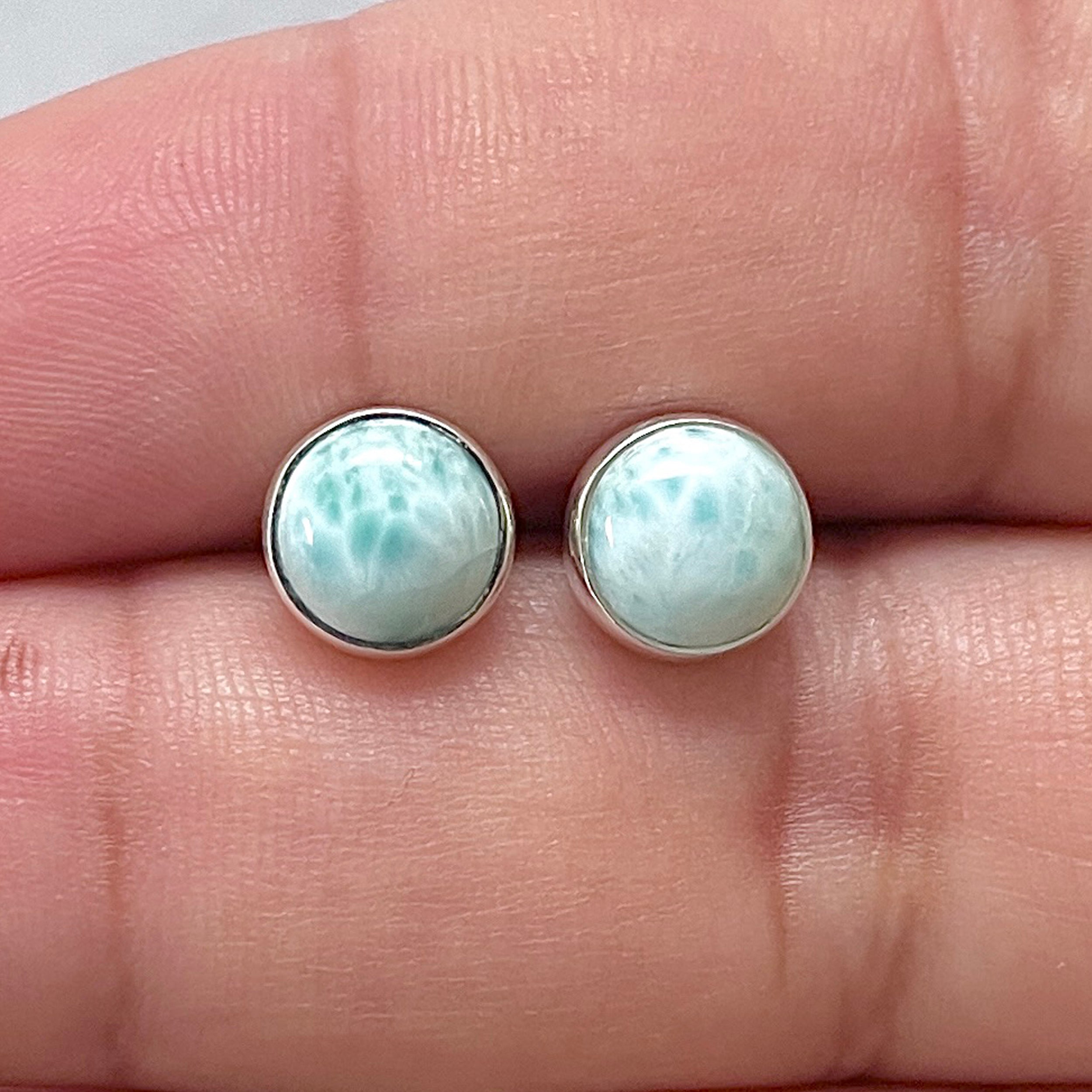 Larimar Stud Earring-(LAR-E-2884.)