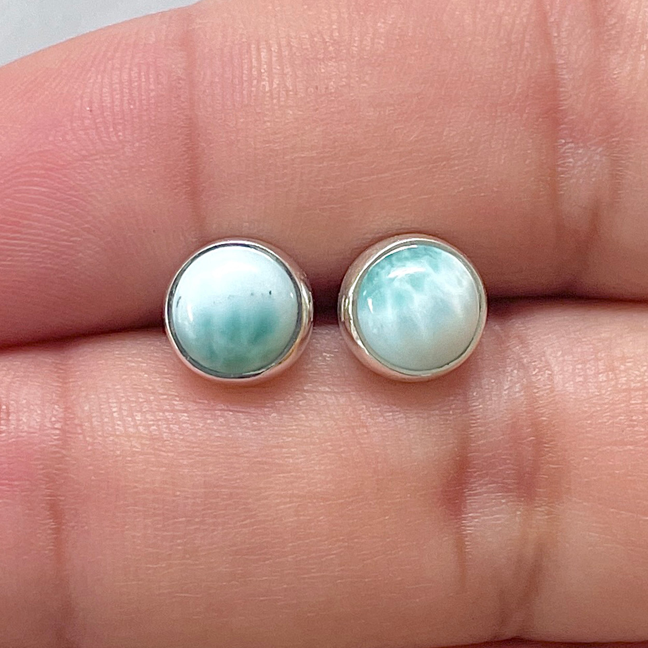 Larimar Stud Earring-(LAR-E-2885.)