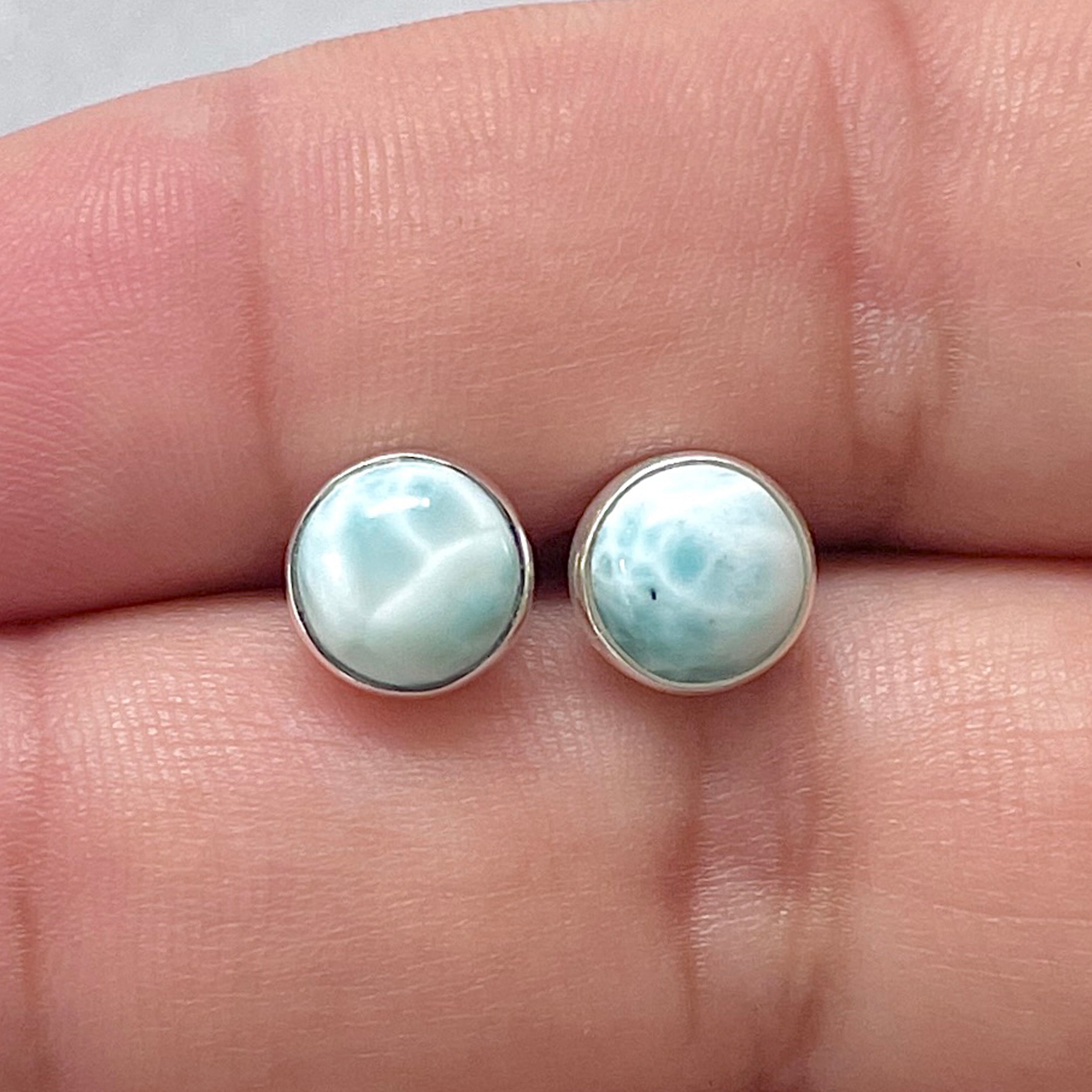 Larimar Stud Earring-(LAR-E-2886.)