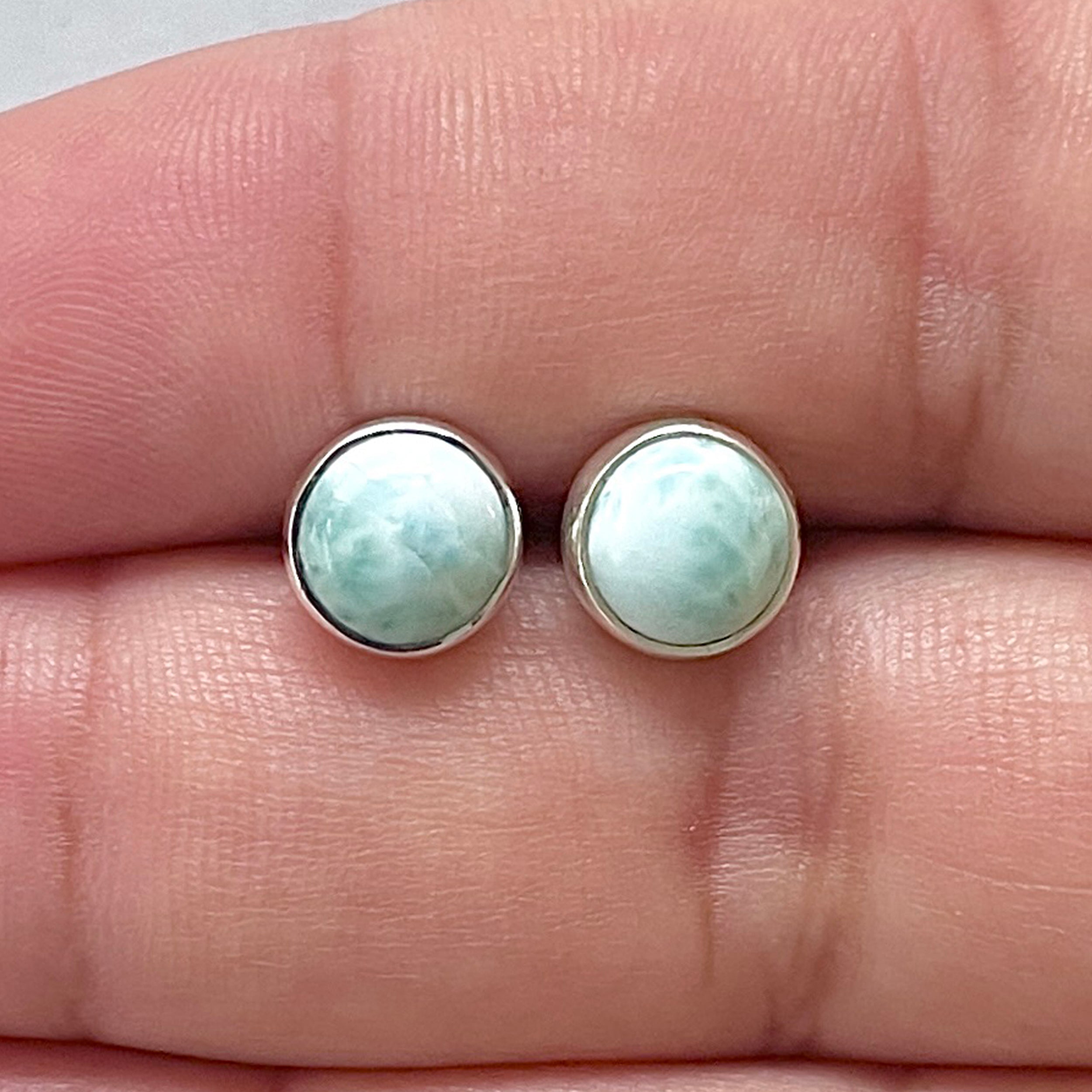 Larimar Stud Earring-(LAR-E-2889.)