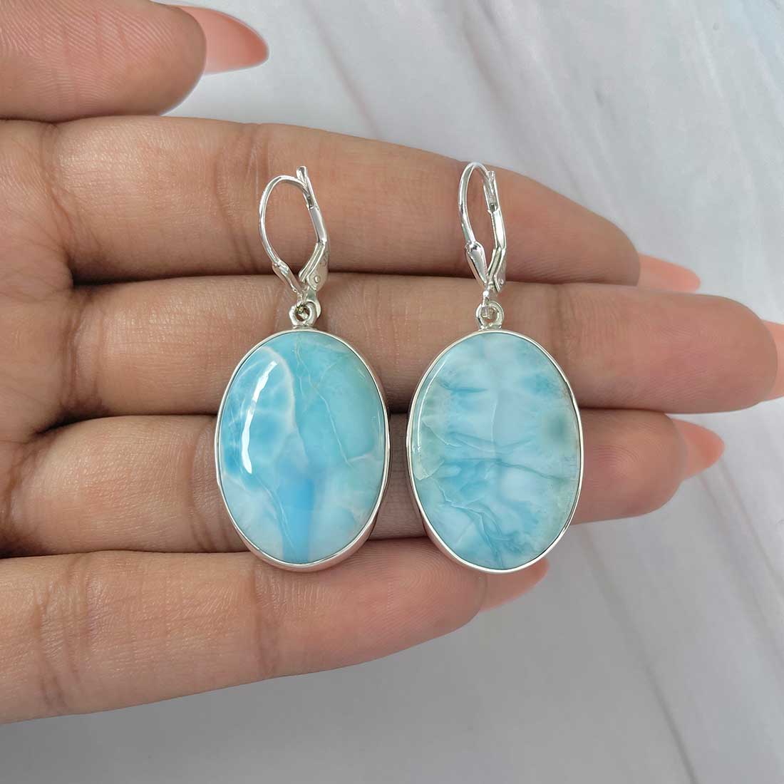 Larimar Earring-(LAR-E-289.)