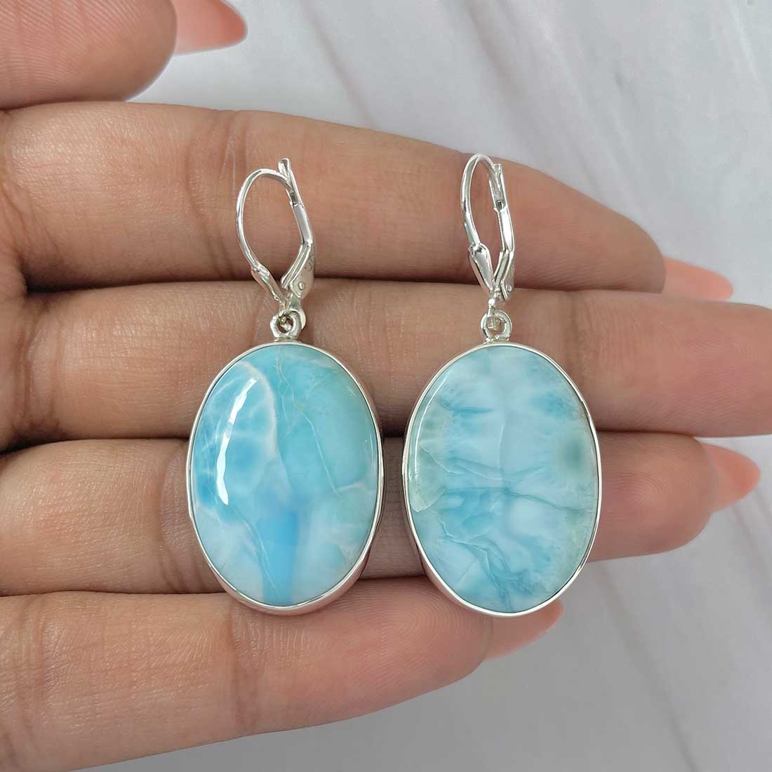 Larimar Earring-(LAR-E-289.)