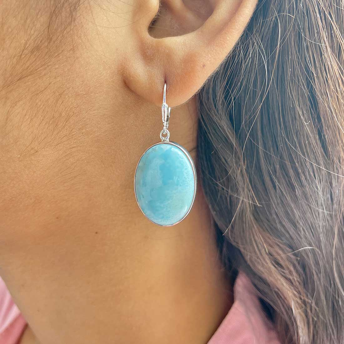 Larimar Earring-(LAR-E-289.)