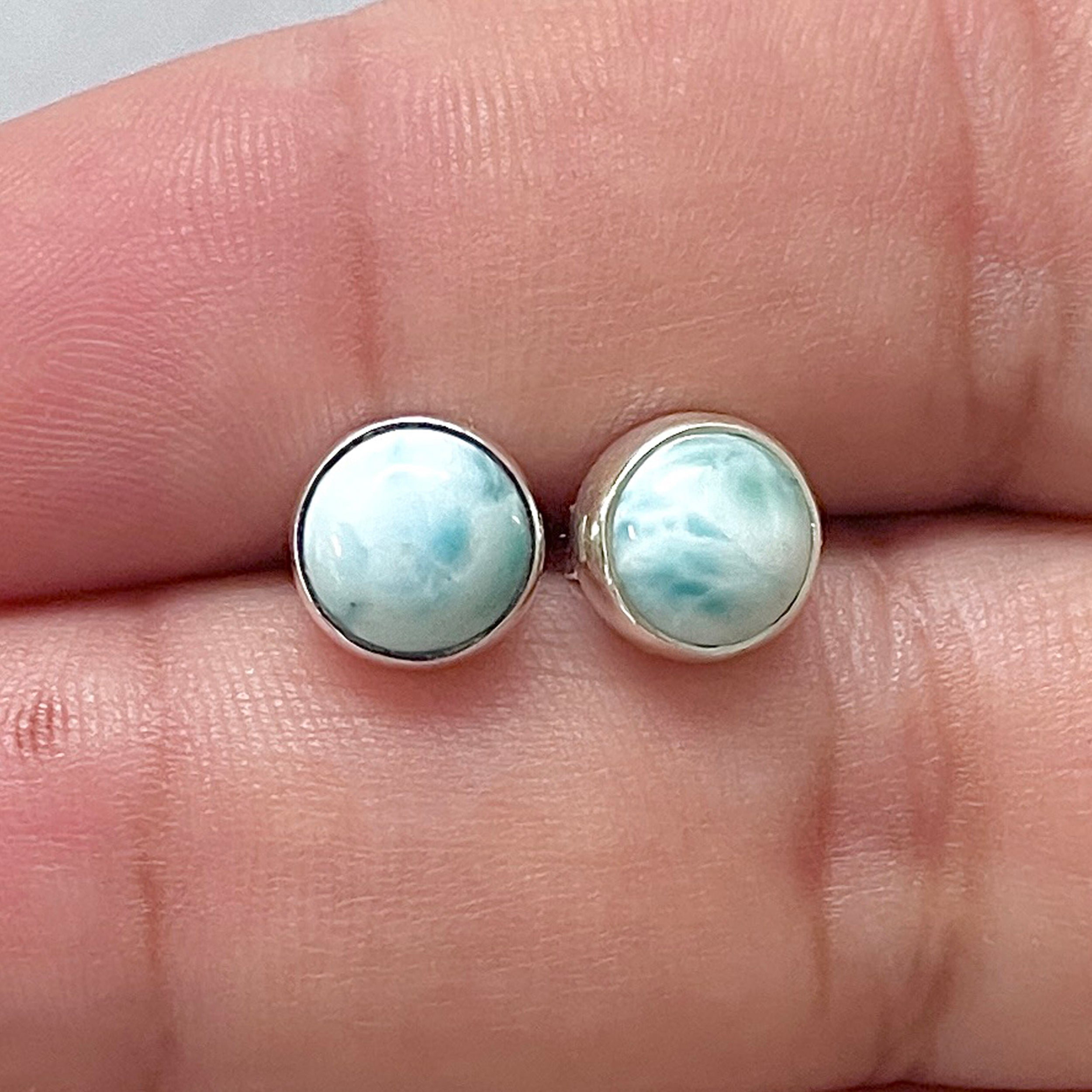 Larimar Stud Earring-(LAR-E-2891.)