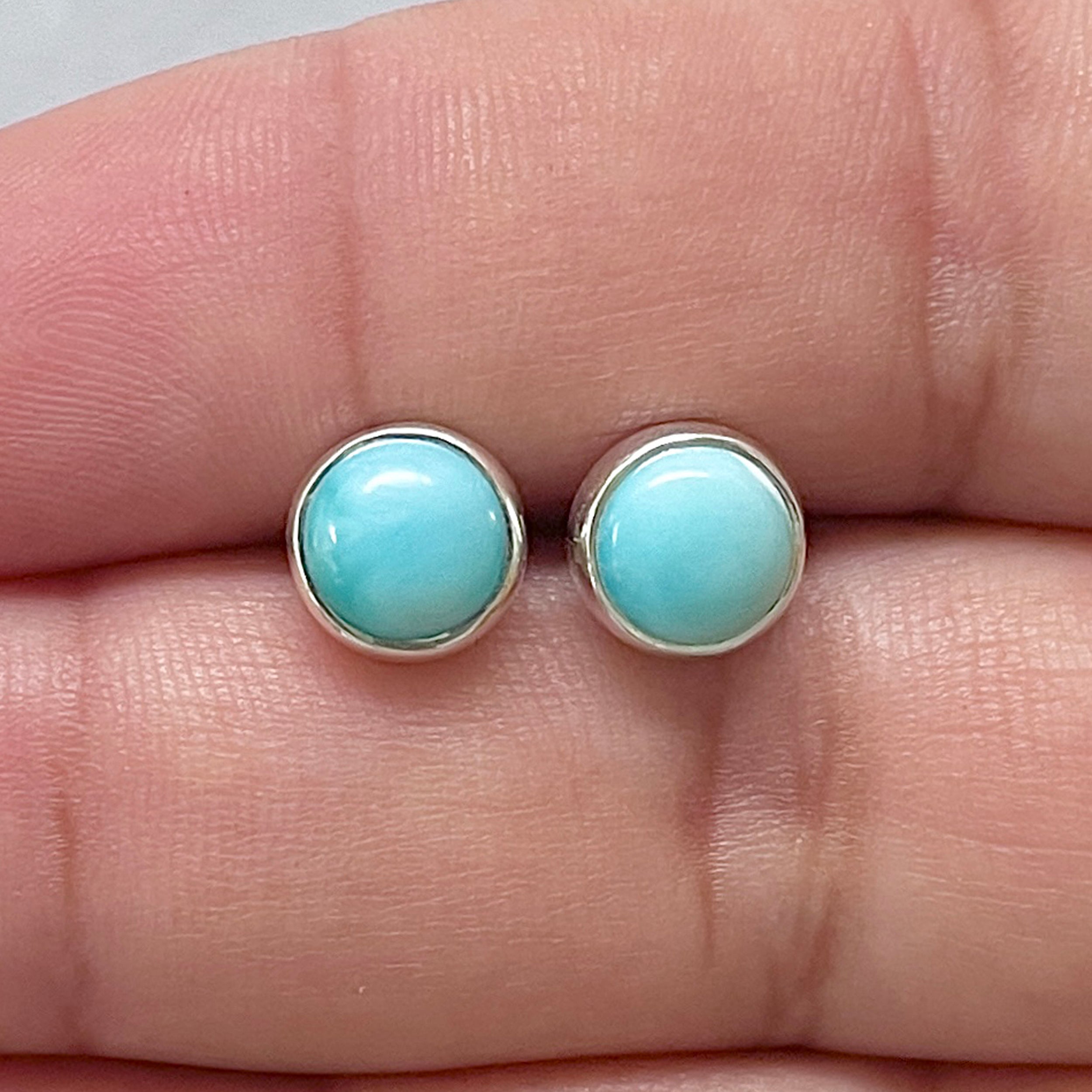 Larimar Stud Earring-(LAR-E-2892.)