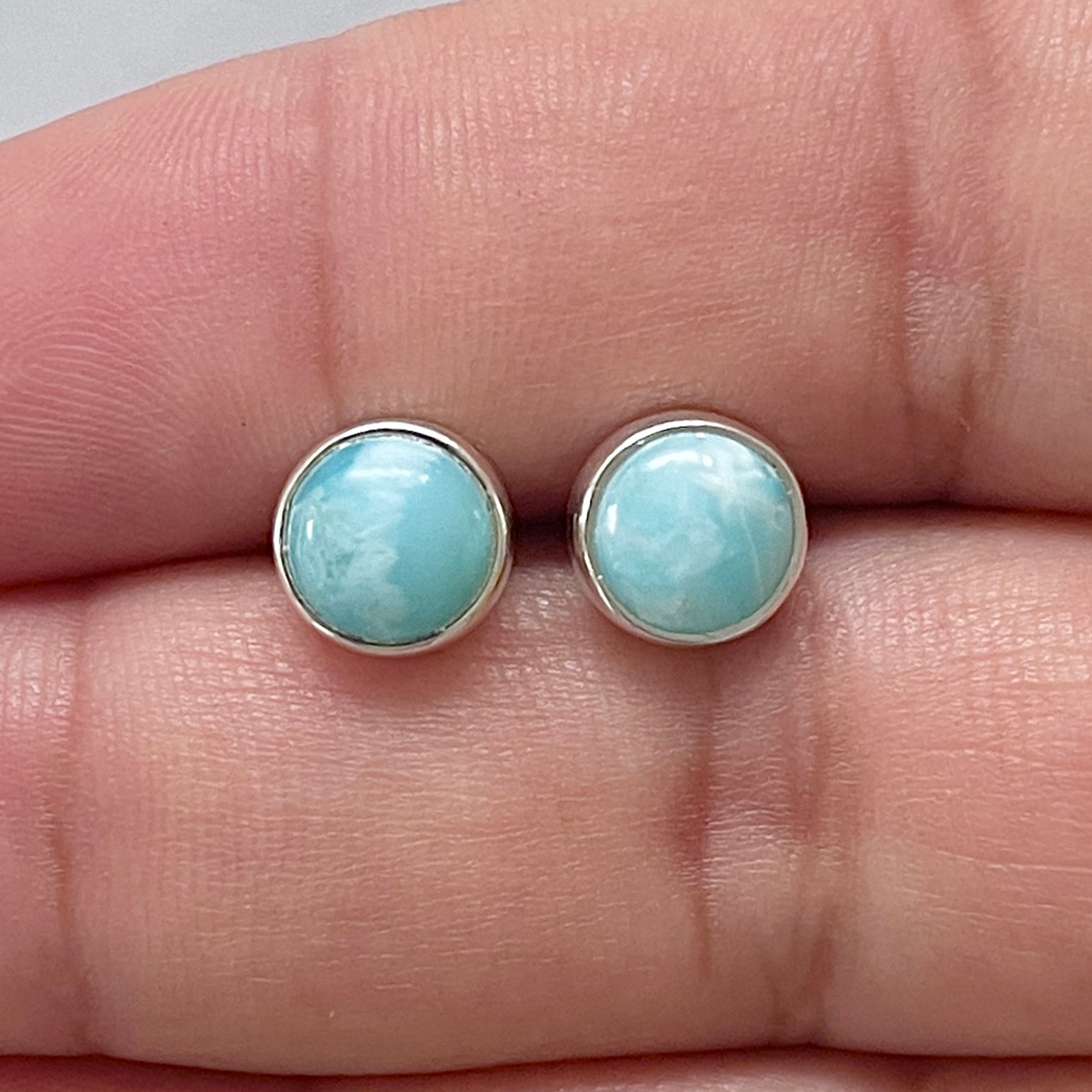 Larimar Stud Earring-(LAR-E-2893.)