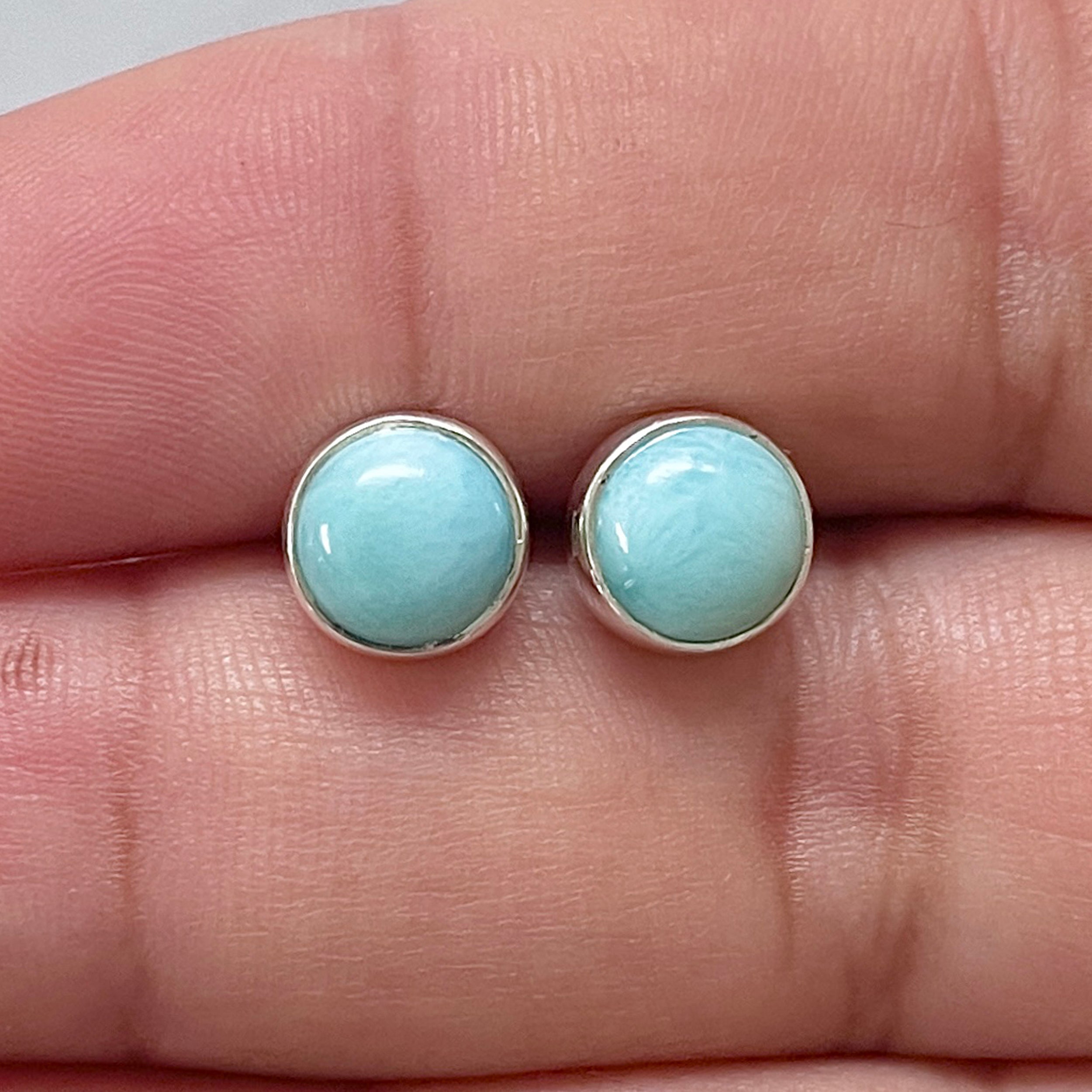 Larimar Stud Earring-(LAR-E-2895.)