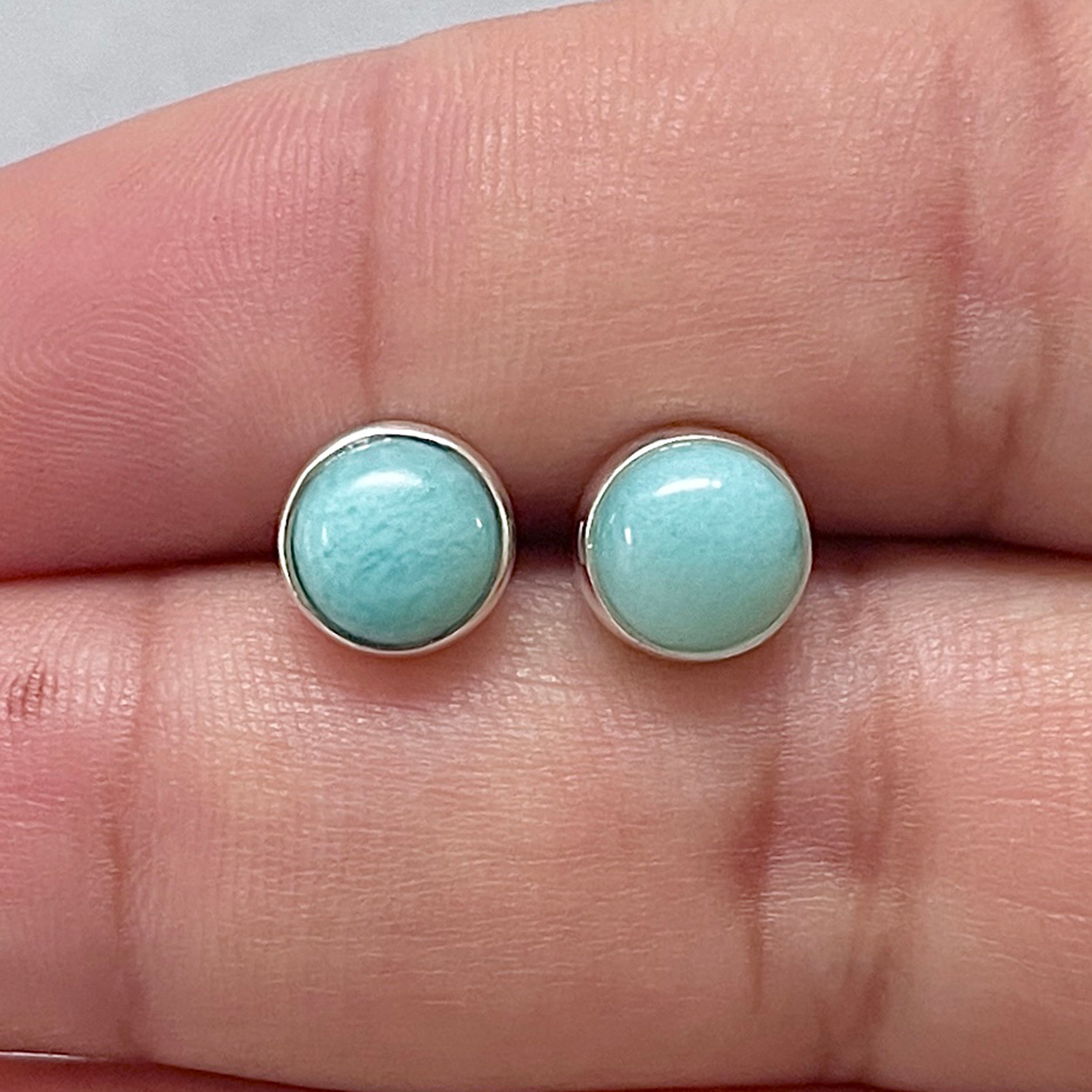 Larimar Stud Earring-(LAR-E-2896.)