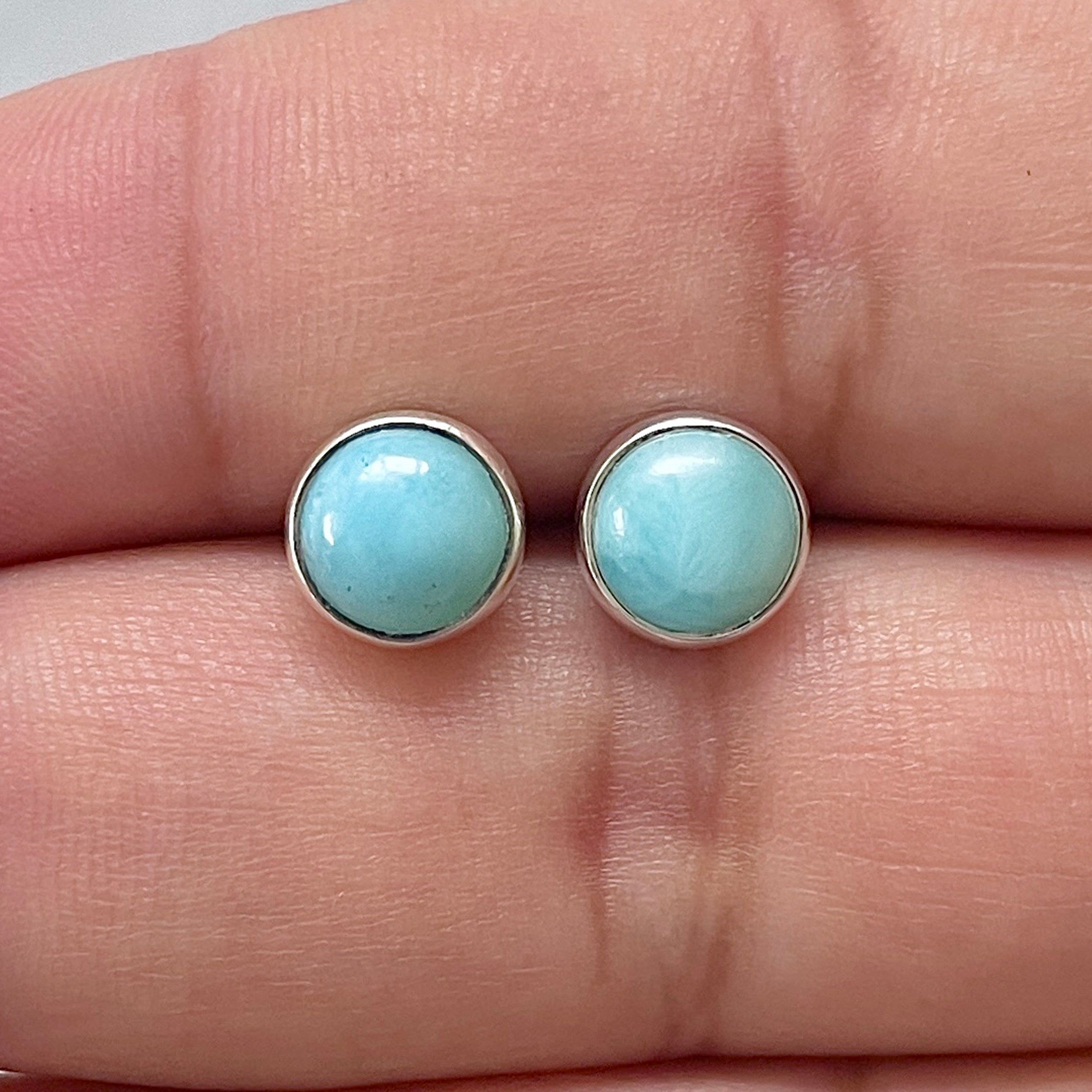 Larimar Stud Earring-(LAR-E-2897.)