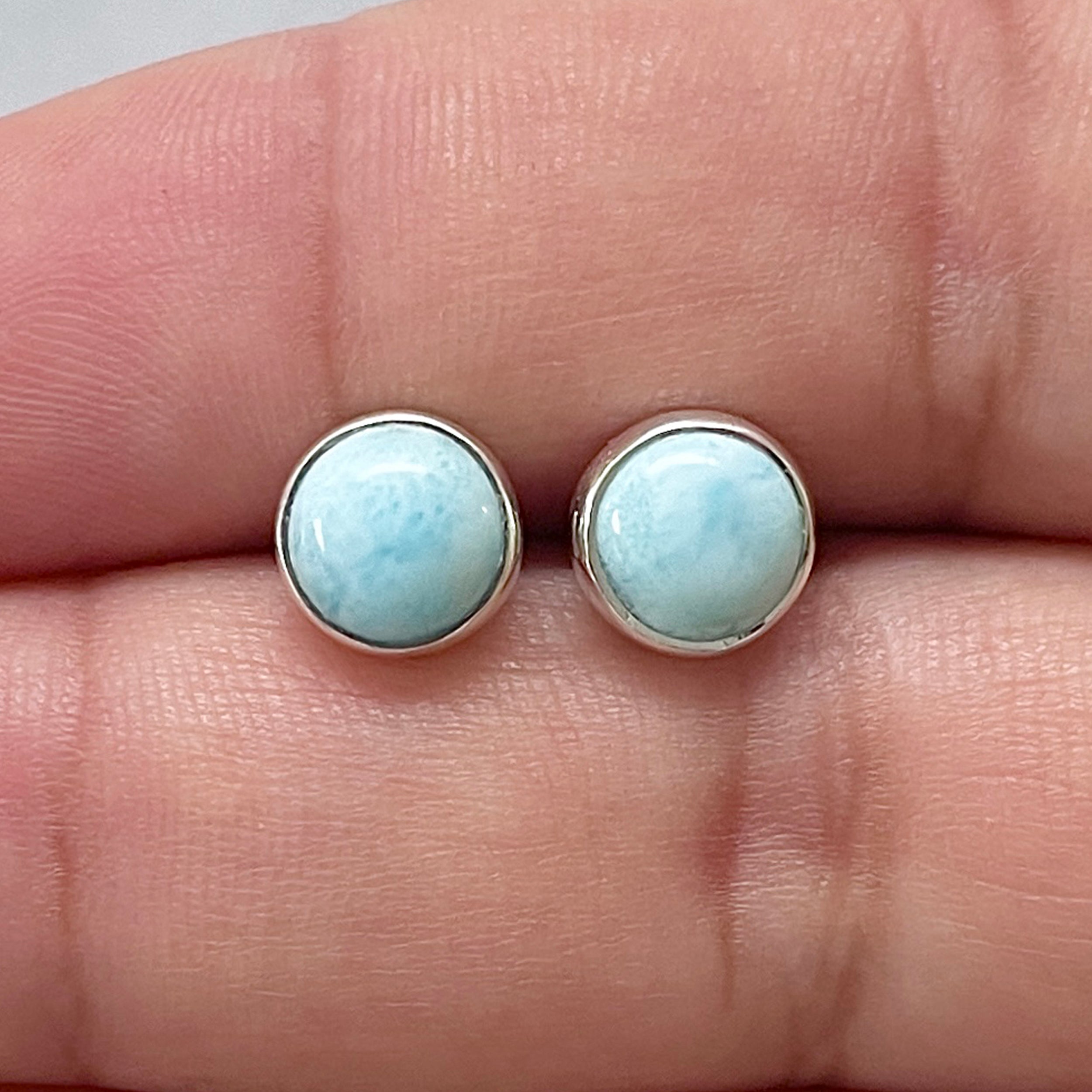 Larimar Stud Earring-(LAR-E-2898.)