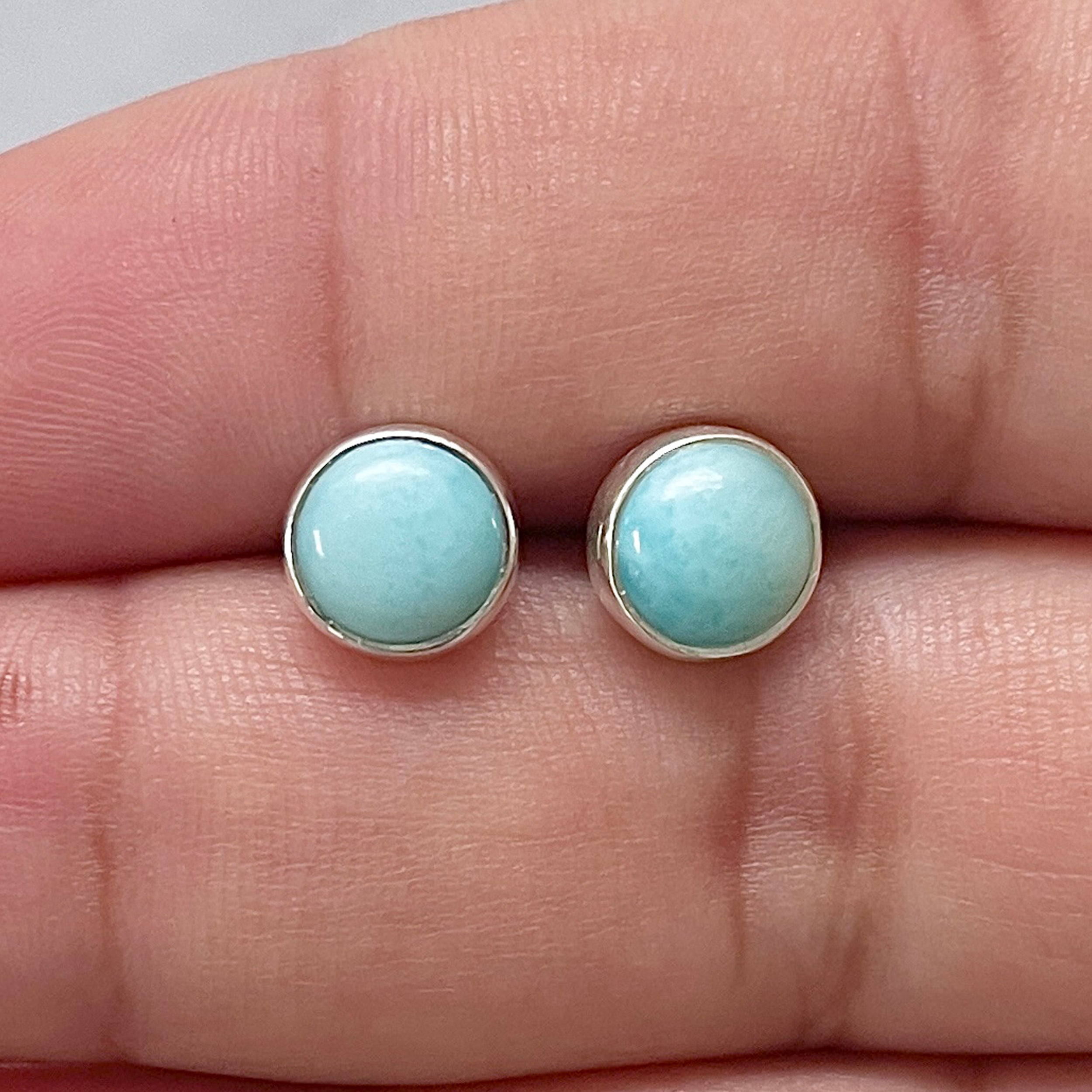 Larimar Stud Earring-(LAR-E-2899.)