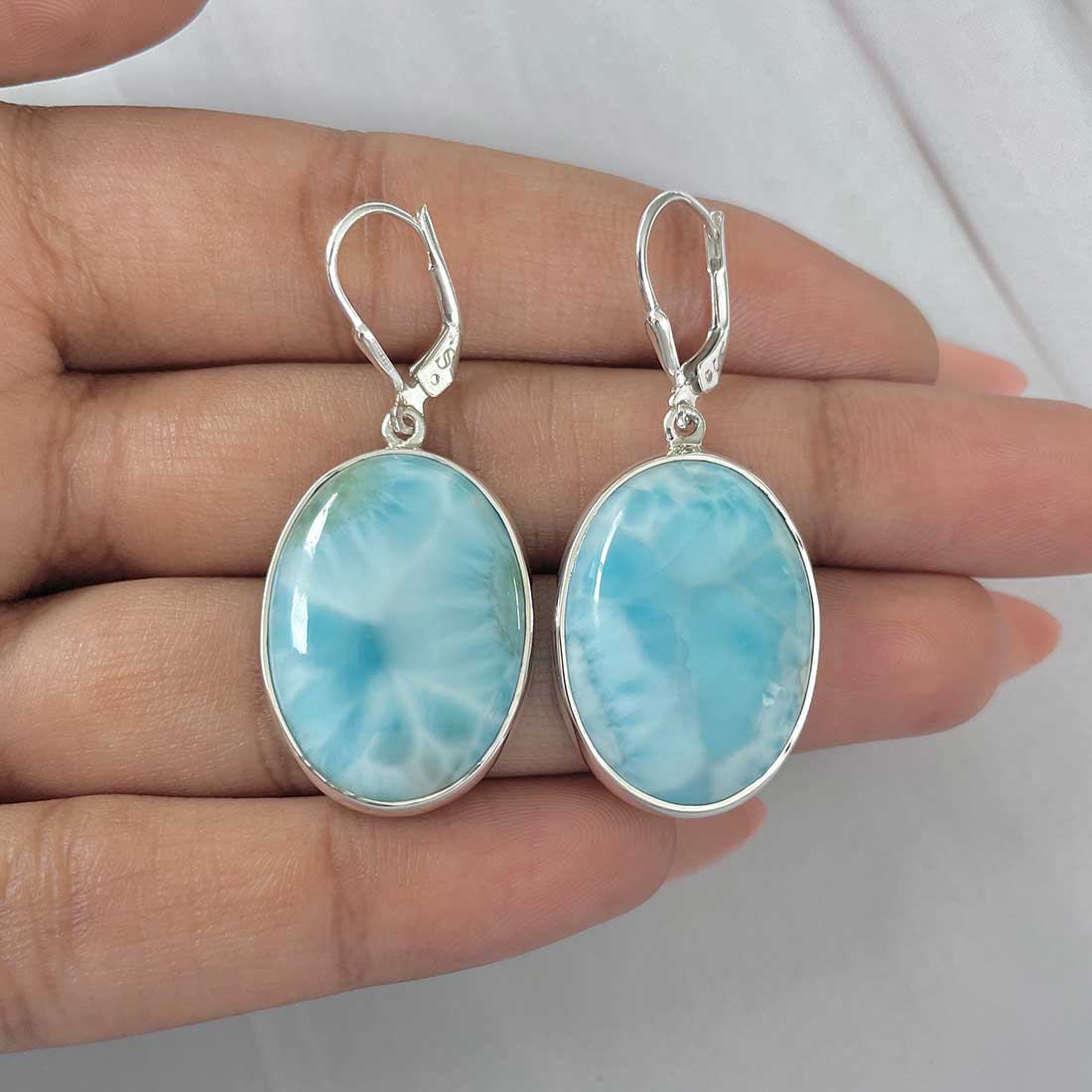 Larimar Earring-(LAR-E-290.)