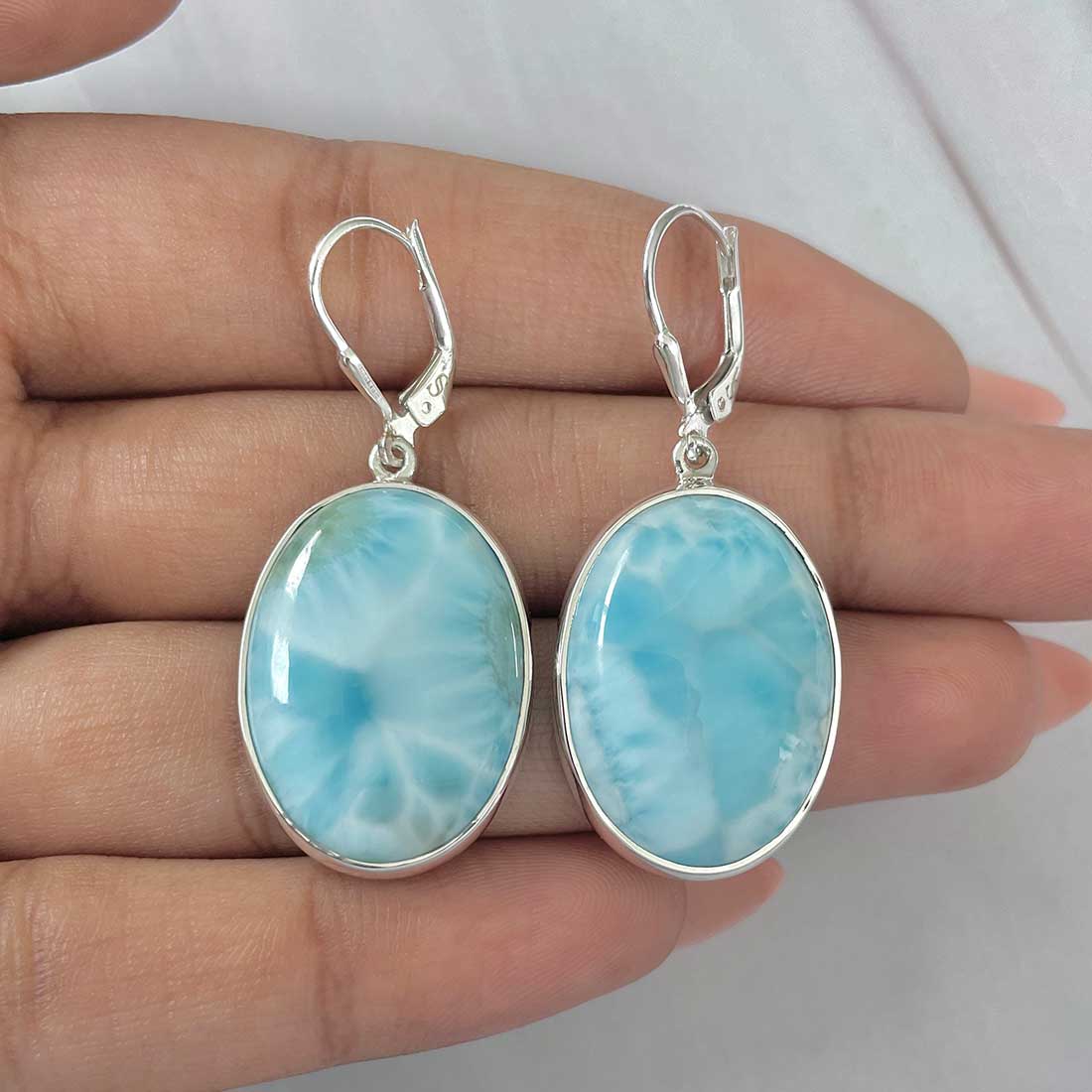Larimar Earring-(LAR-E-290.)