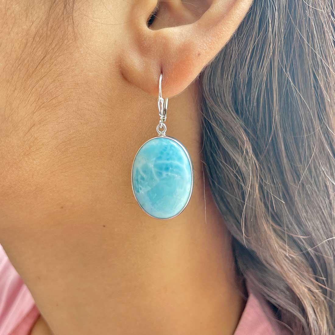 Larimar Earring-(LAR-E-290.)